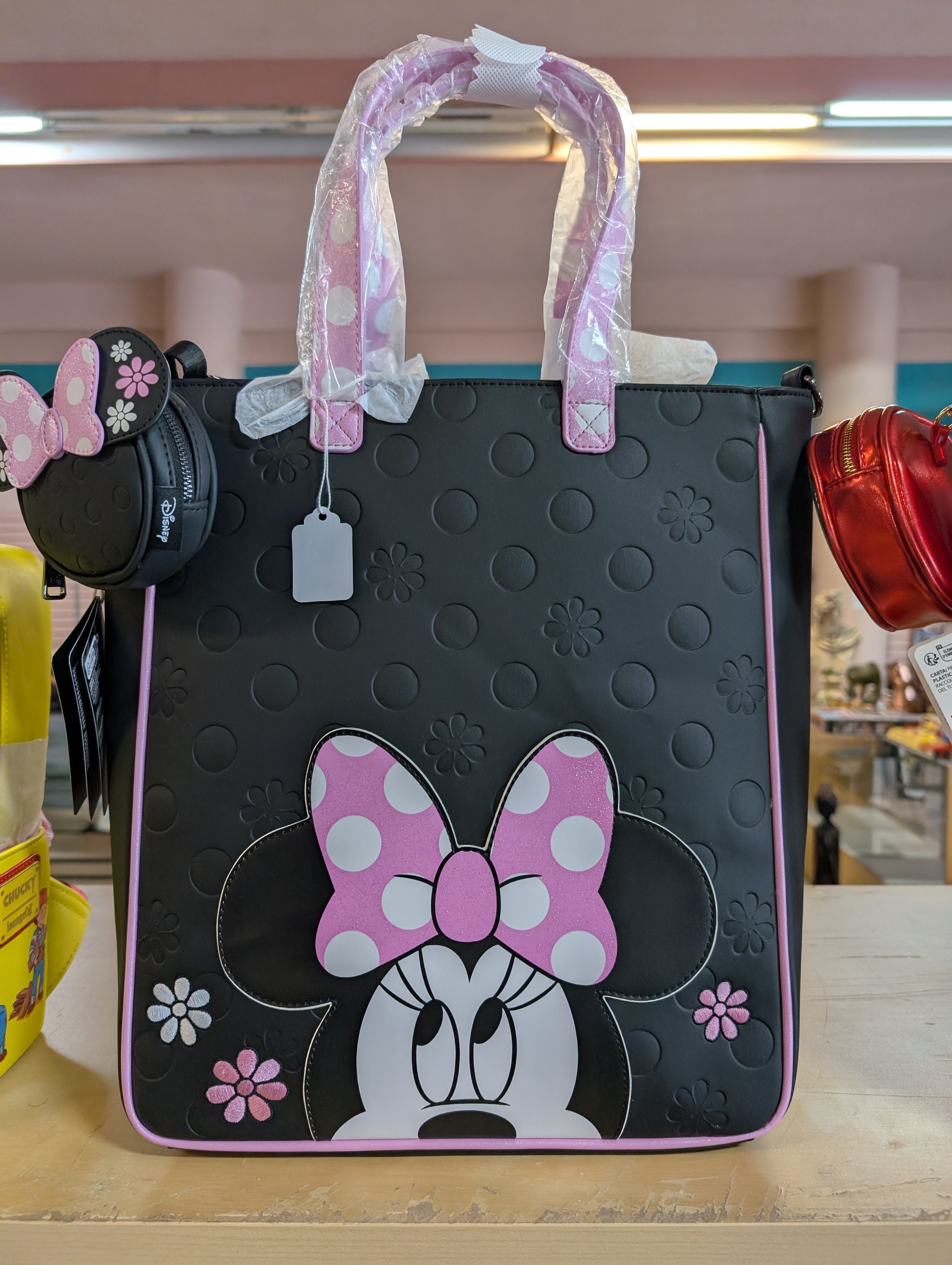 Loungefly Disney Minnie Mouse Black Pink Tote Bag Collectible Designer Handbag