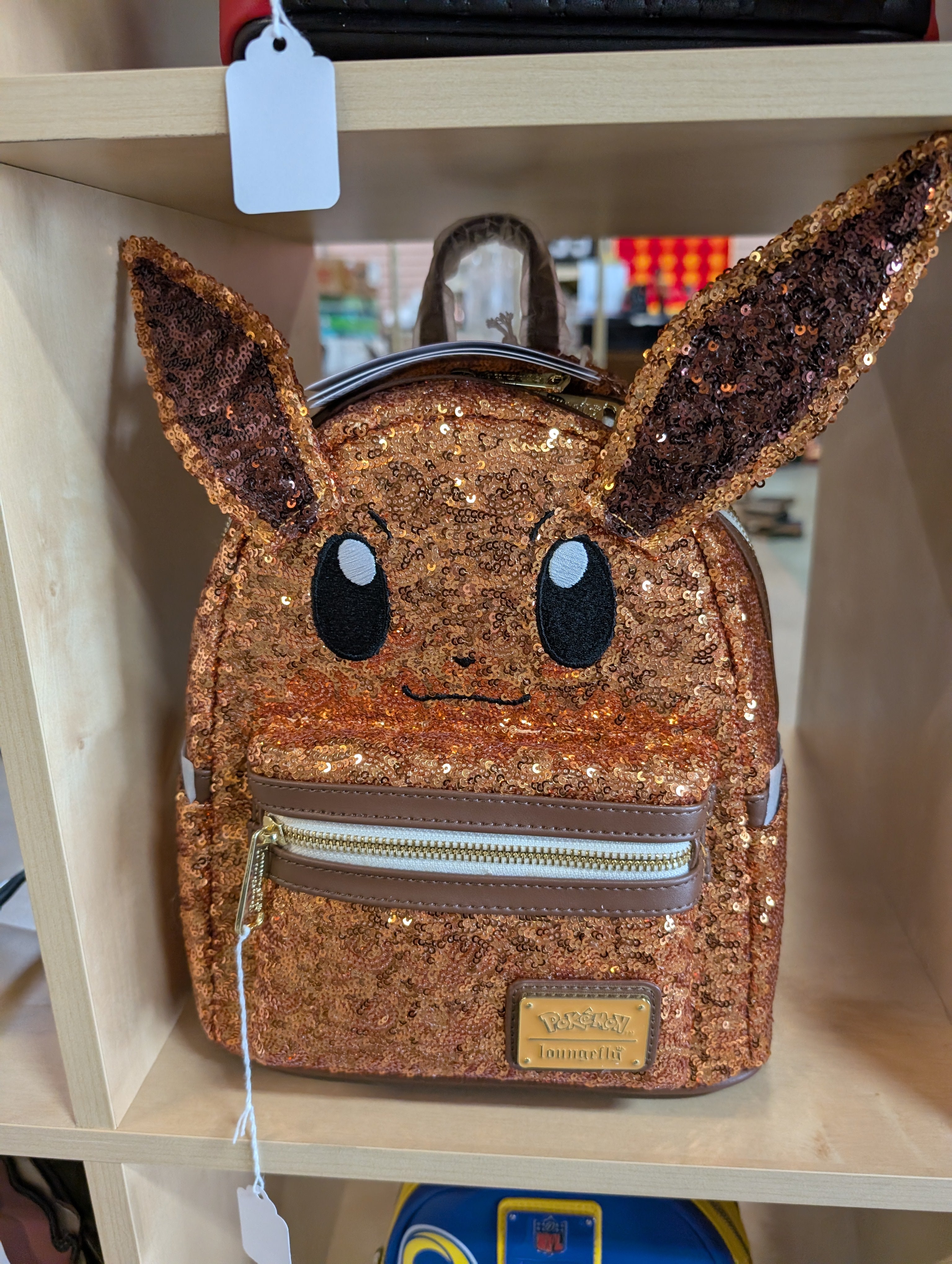 Loungefly Pokemon Eevee Bronze Sequin Mini Backpack Collectible Designer Bag