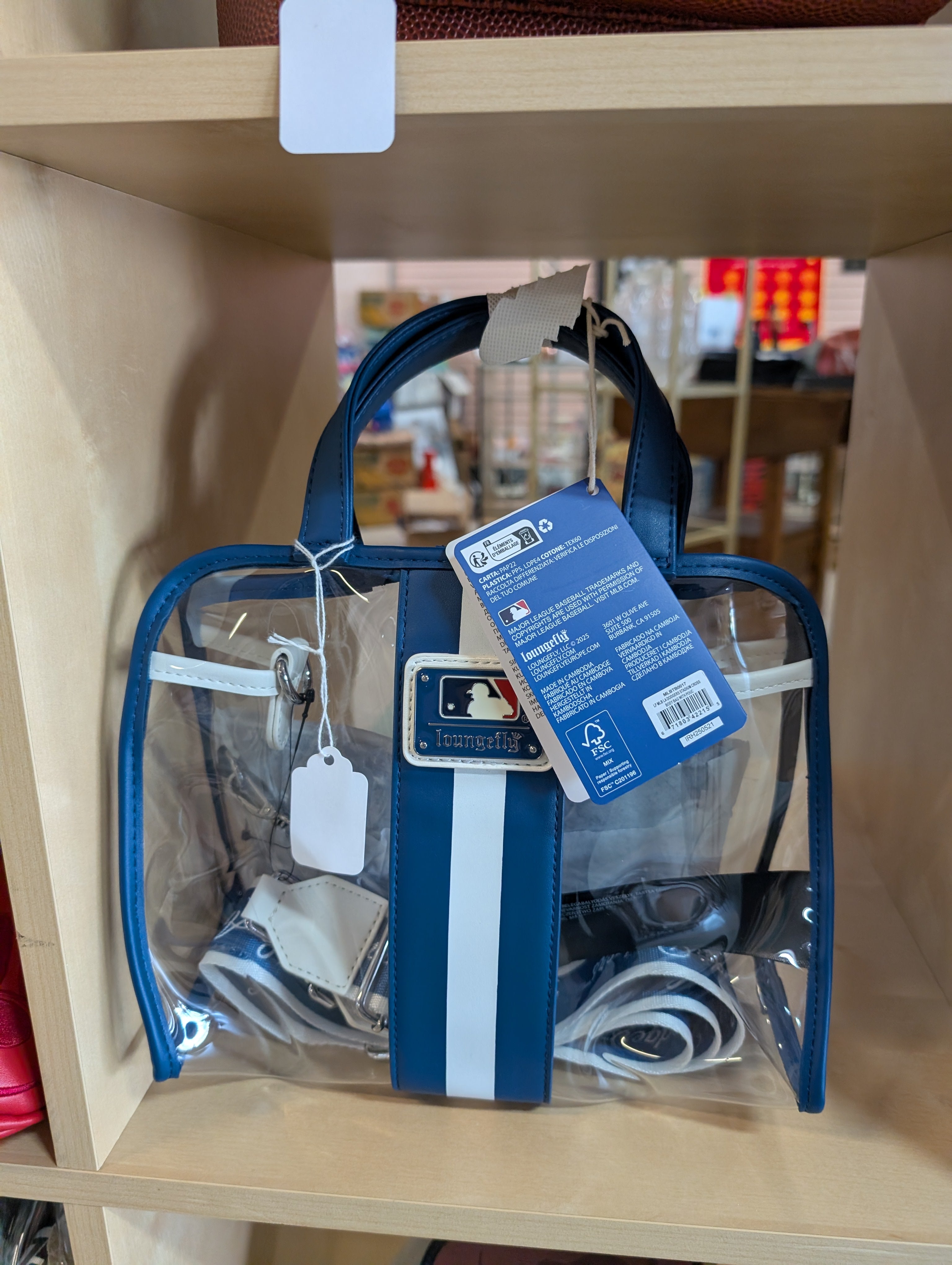 Loungefly MLB Clear Stadium Tote Bag New York Yankees Collectible Handbag