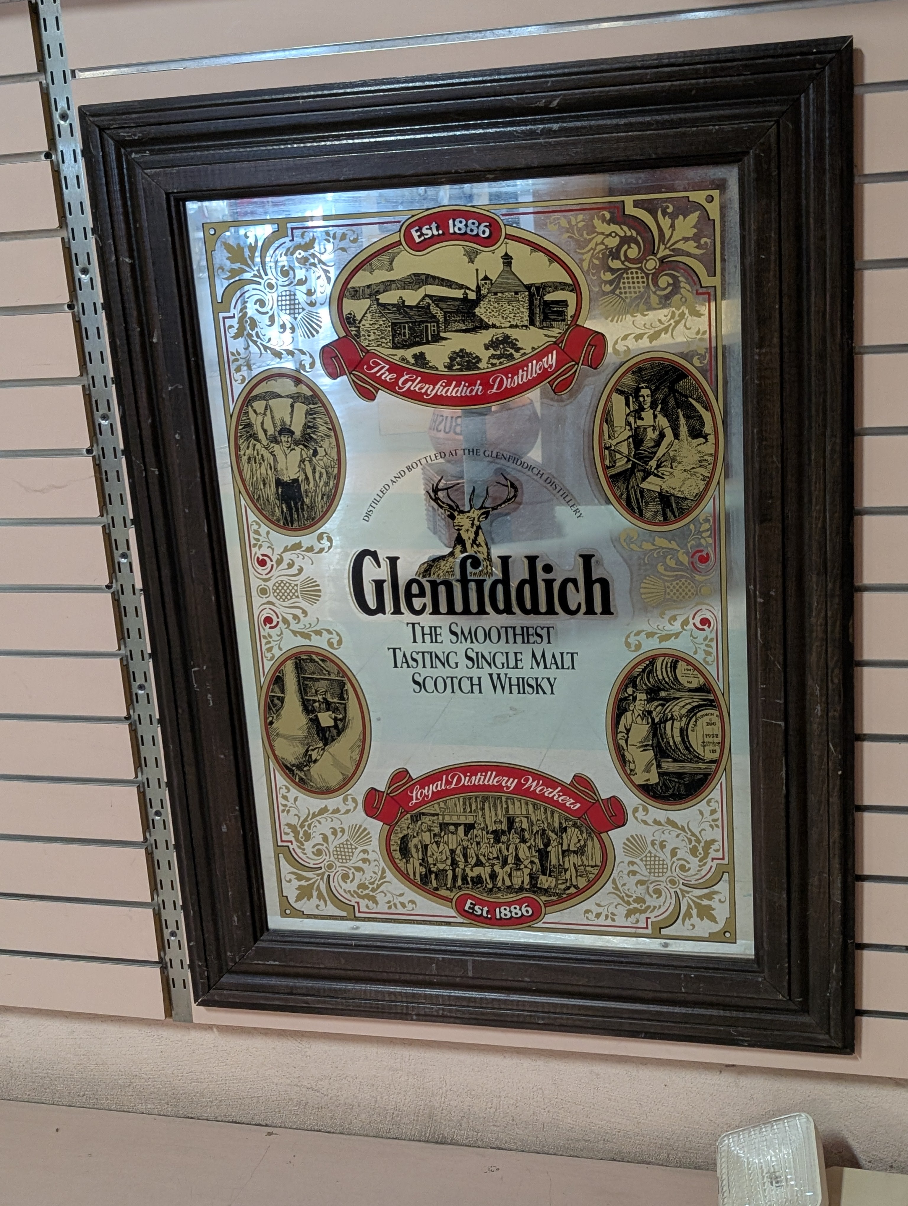 Vintage Glenfiddich Single Malt Scotch Whisky Framed Advertising Bar Art Print