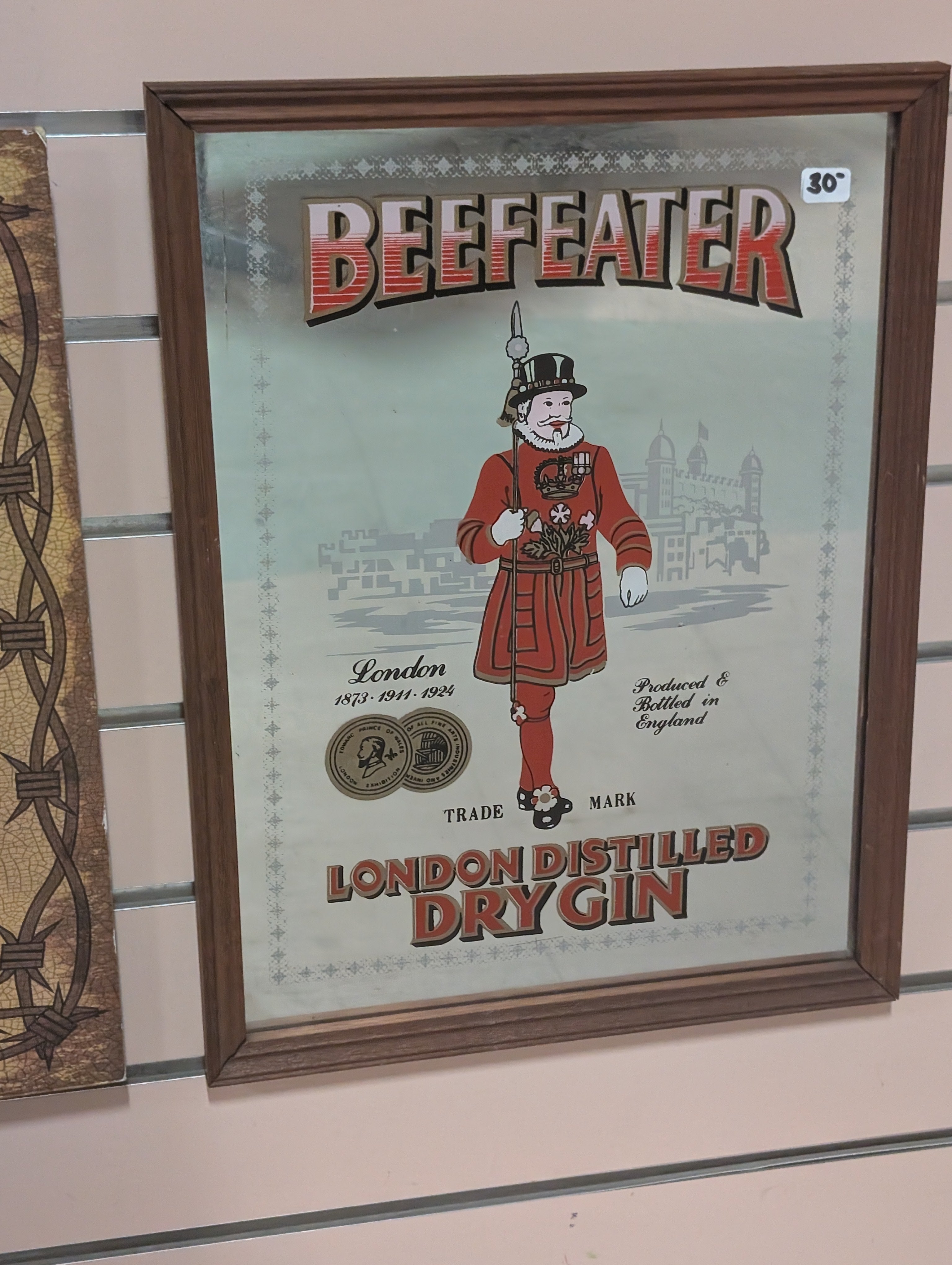 Vintage Beefeater London Dry Gin Framed Advertising Poster Wall Art Decor Print