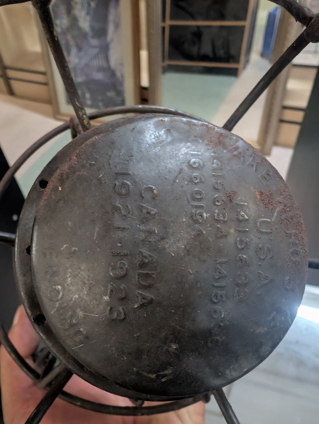 Vintage Canadian National Railroad Lantern Hiram Co. Steel Glass Display Piece