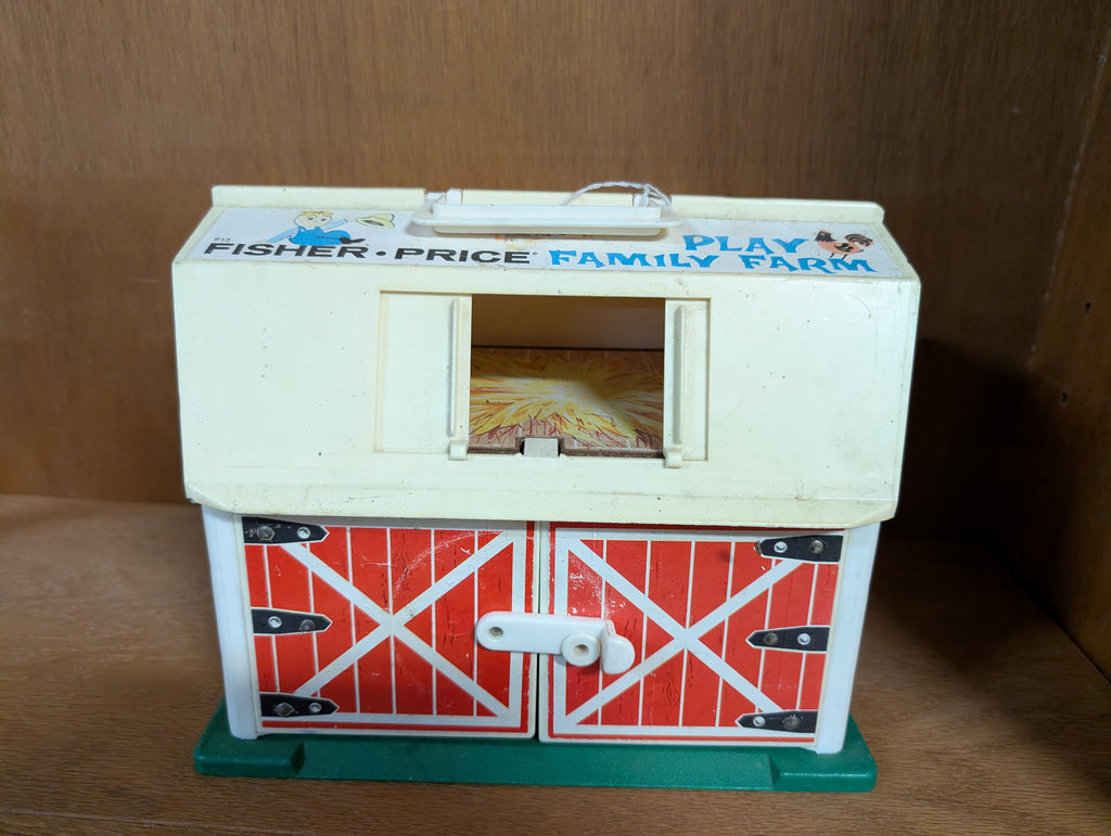 Vintage 1967 Fisher Price Play Family Farm Barn Toy Made In USA Collectible Set