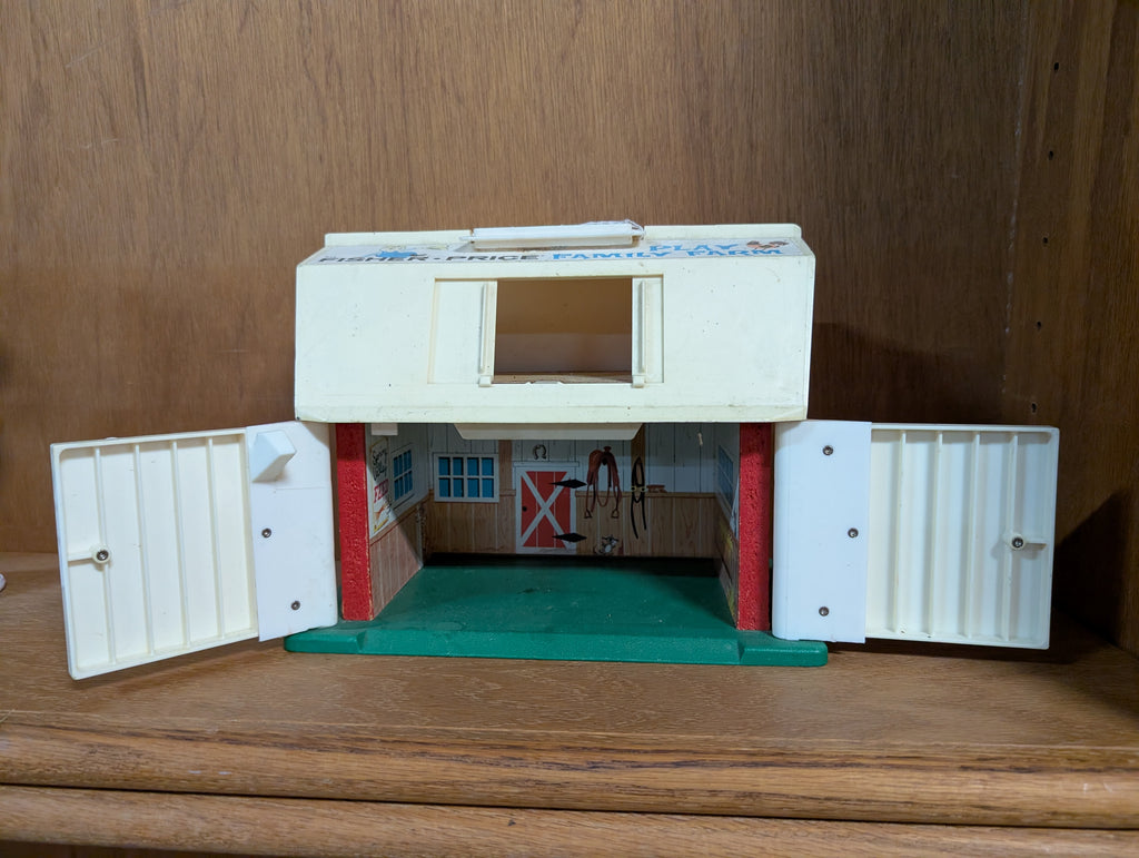 Vintage 1967 Fisher Price Play Family Farm Barn Toy Made In USA Collectible Set