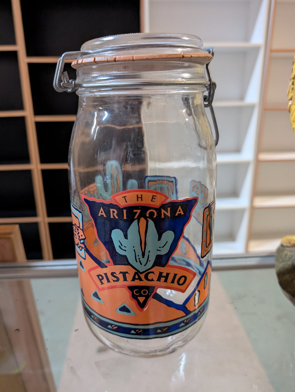 Arizona Pistachio Co Glass Clamp Lid Storage Jar Kitchen Decor Container Reuse