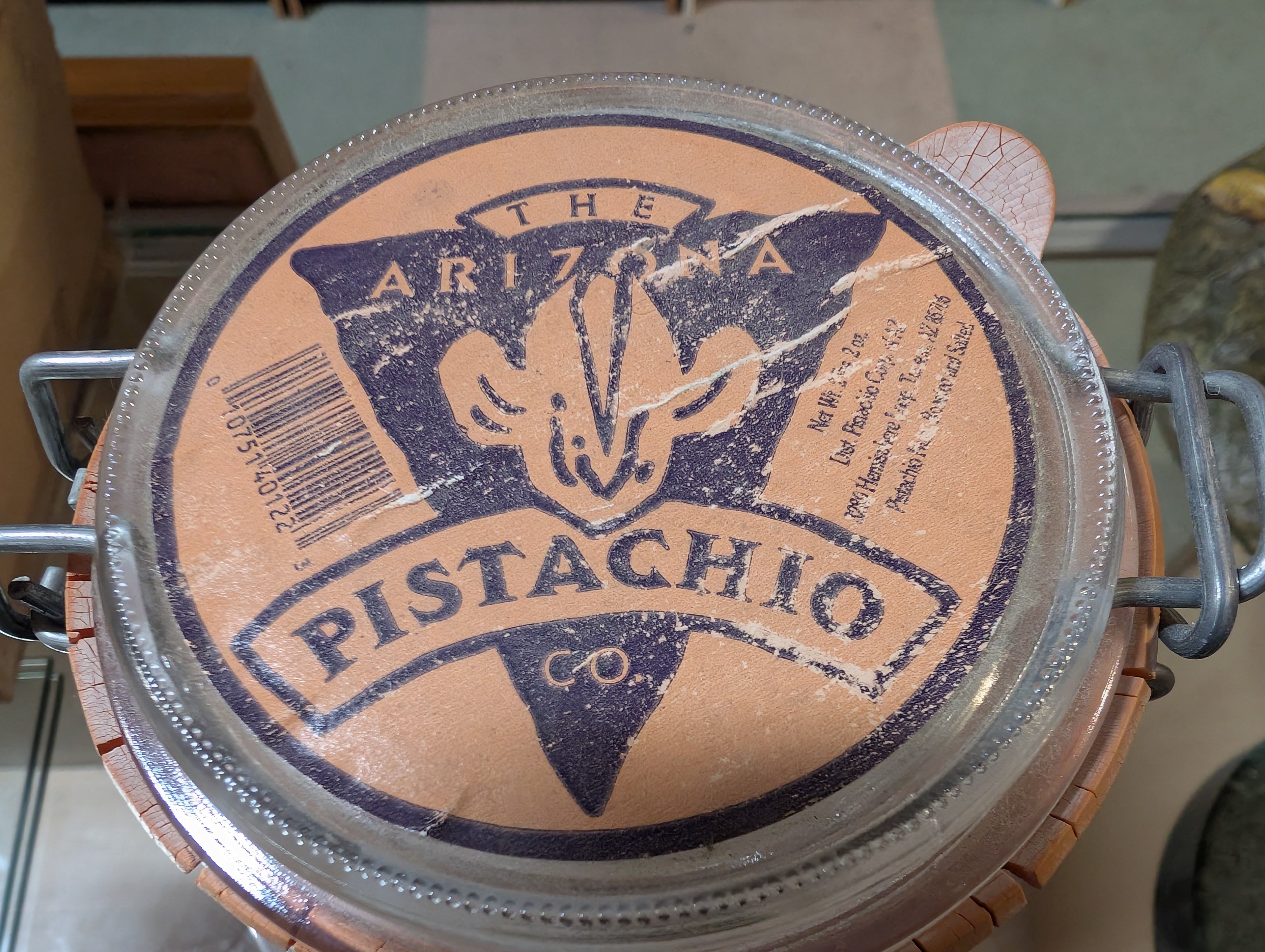 Arizona Pistachio Co Glass Clamp Lid Storage Jar Kitchen Decor Container Reuse