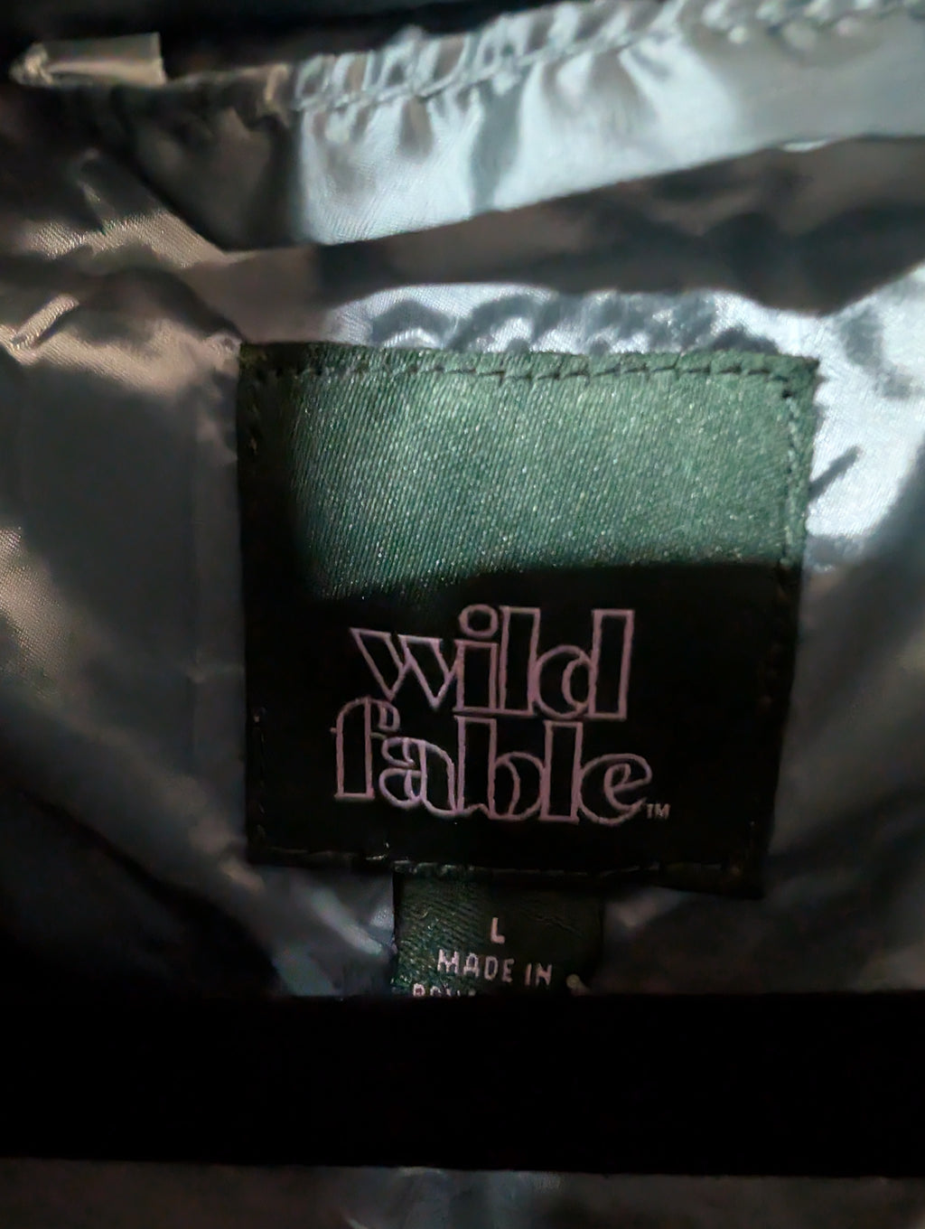 Wild Fable Girls Large Cropped Puffer Jacket Teal Blue Zip Front Winter Coat