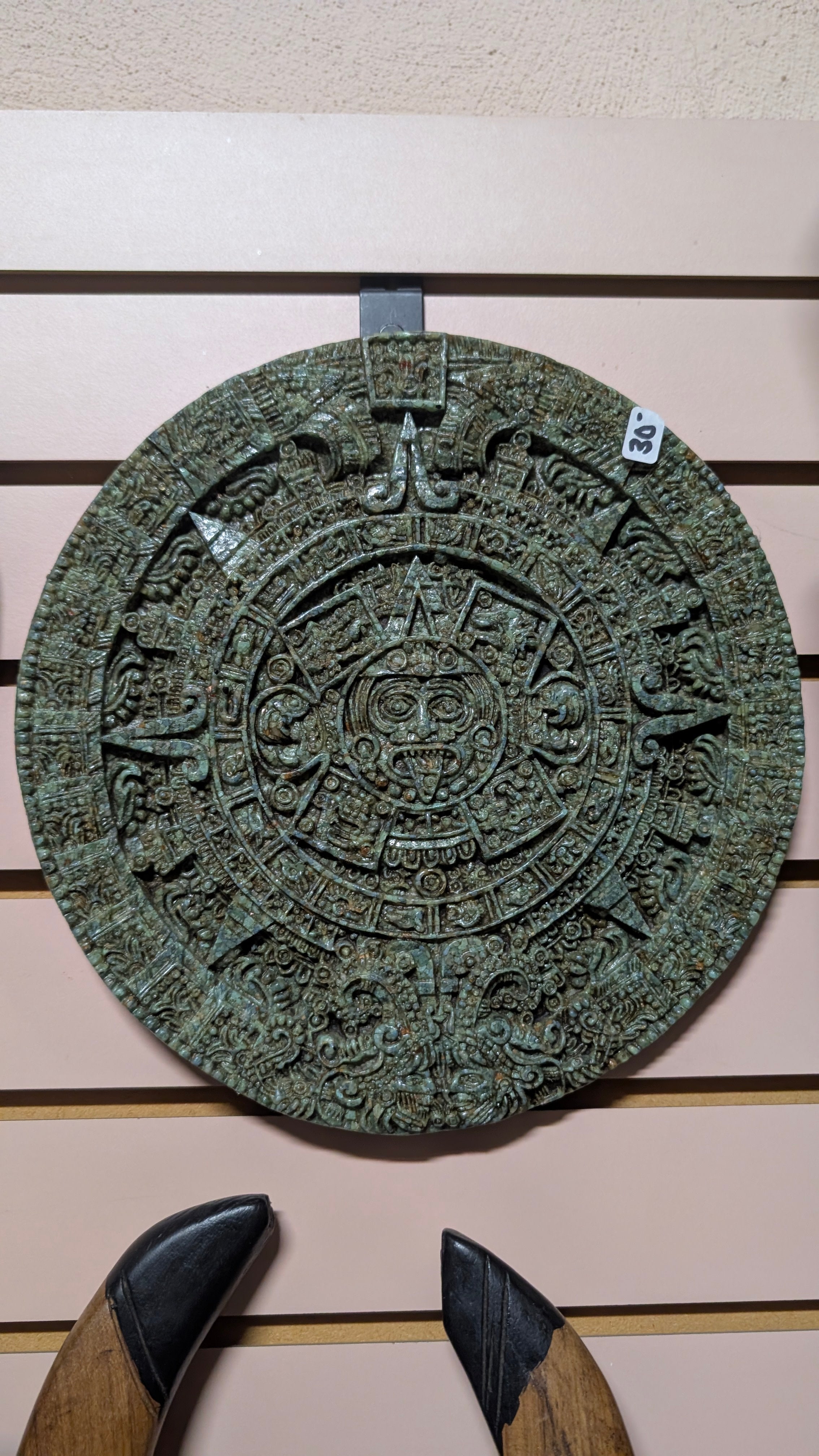 Aztec Calendar Stone Style Wall Plaque Resin Tribal Decor Art Display Large
