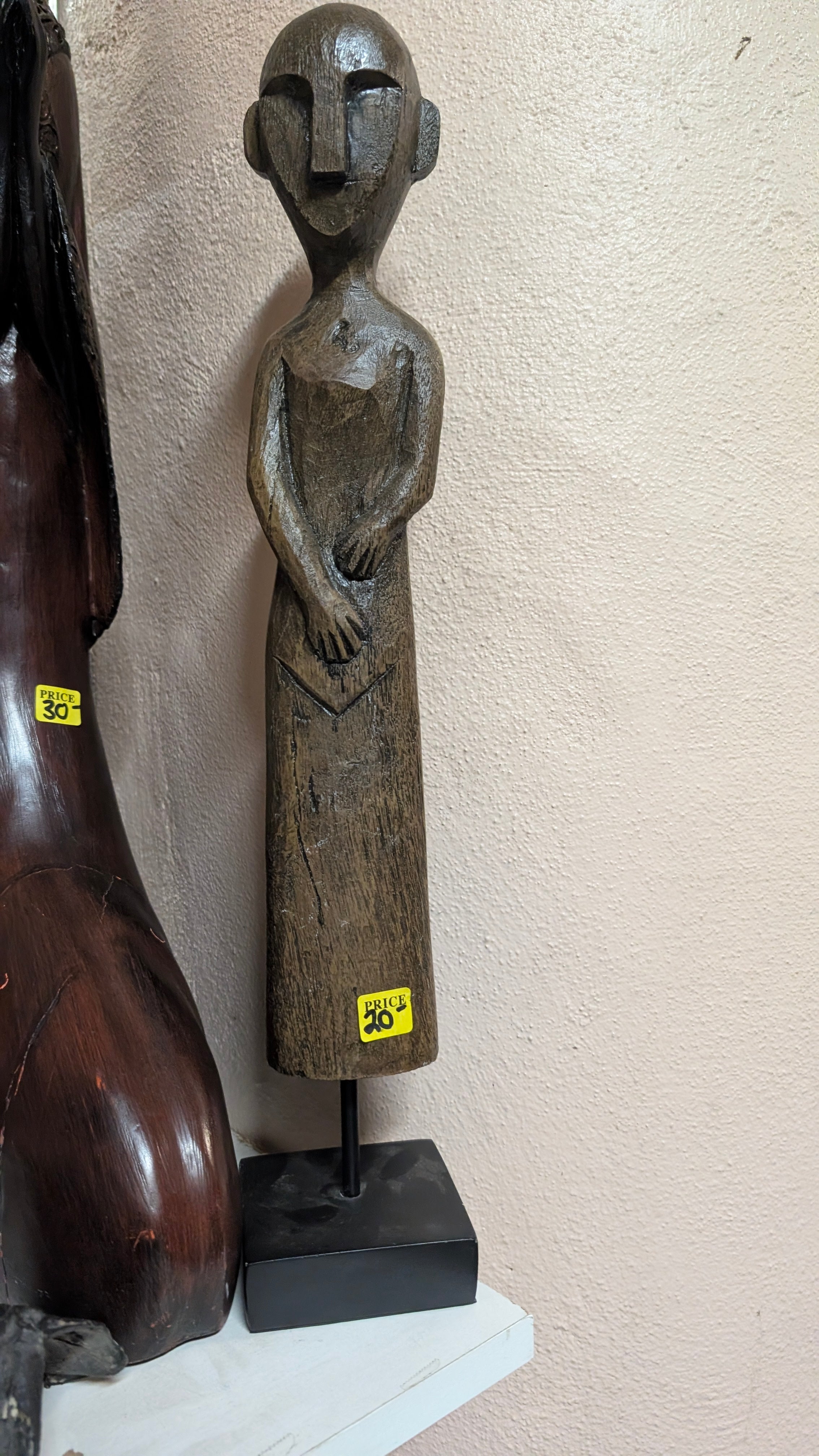 Vintage Hand Carved Wooden African Style Figurine Sculpture Decor Collectible