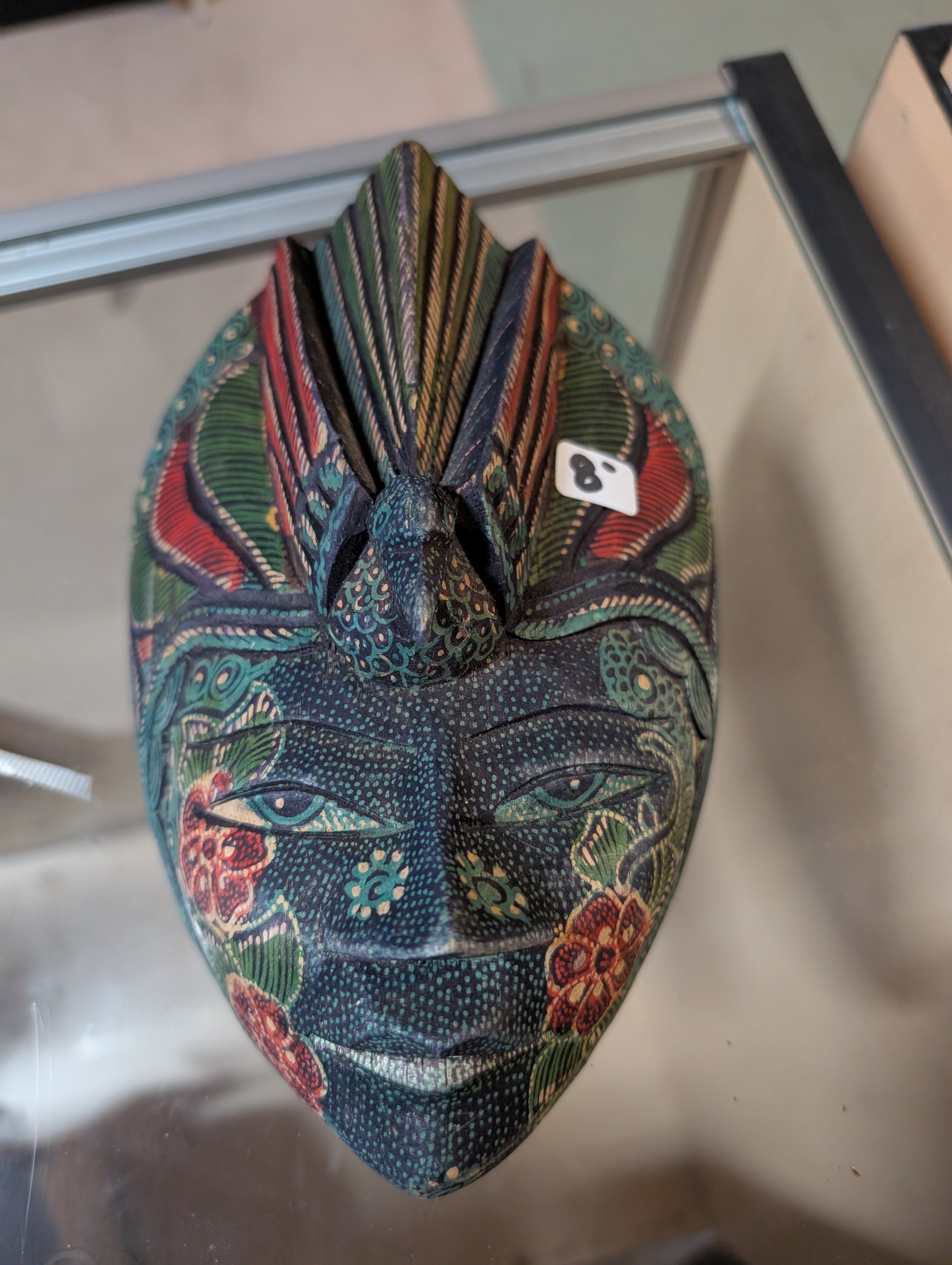Vintage African Style Hand Painted Decorative Tribal Mask Wall Art Collectible