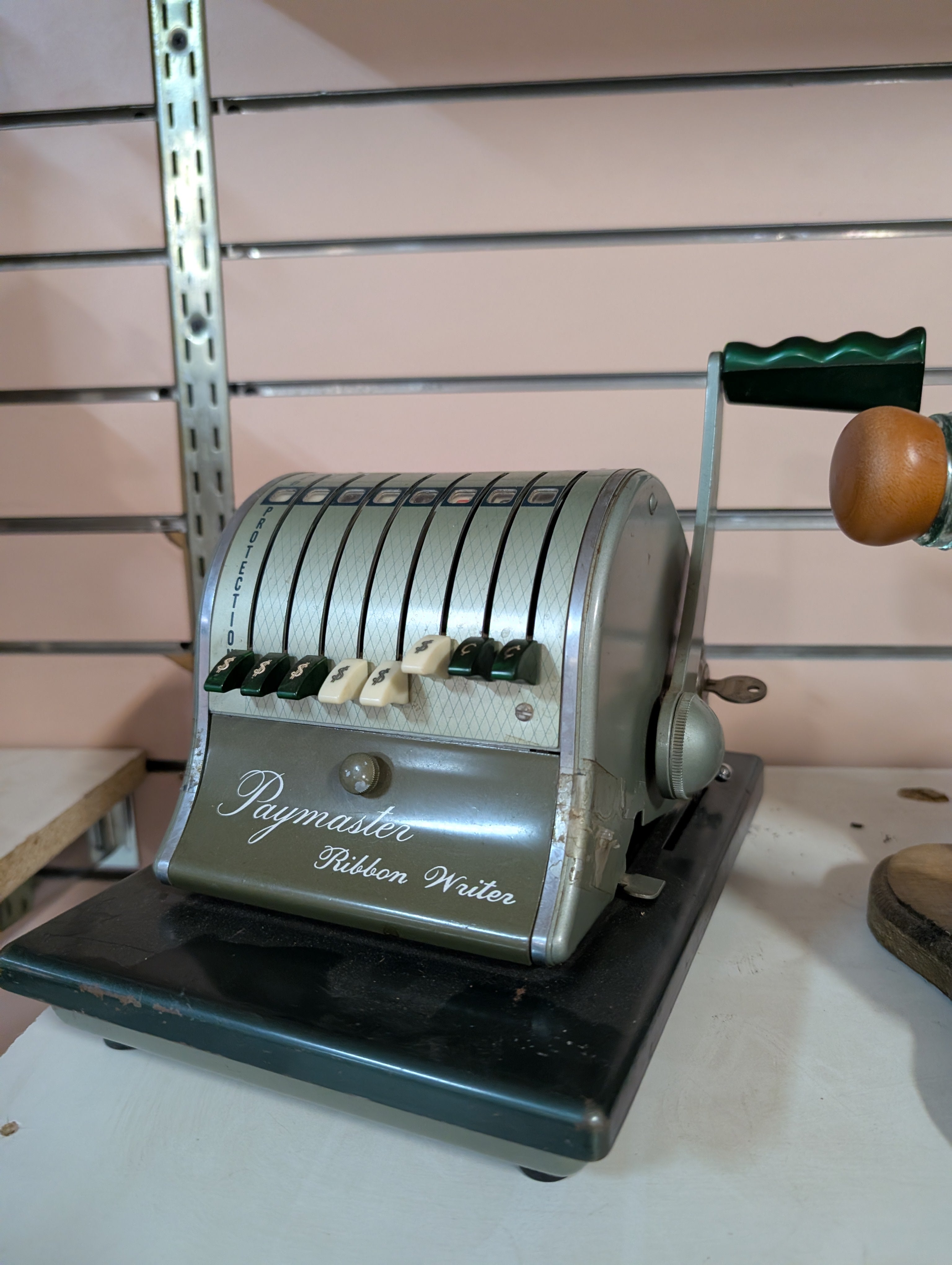 Vintage Paymaster Ribbon Writer Mechanical Check Protector Office Machine Old
