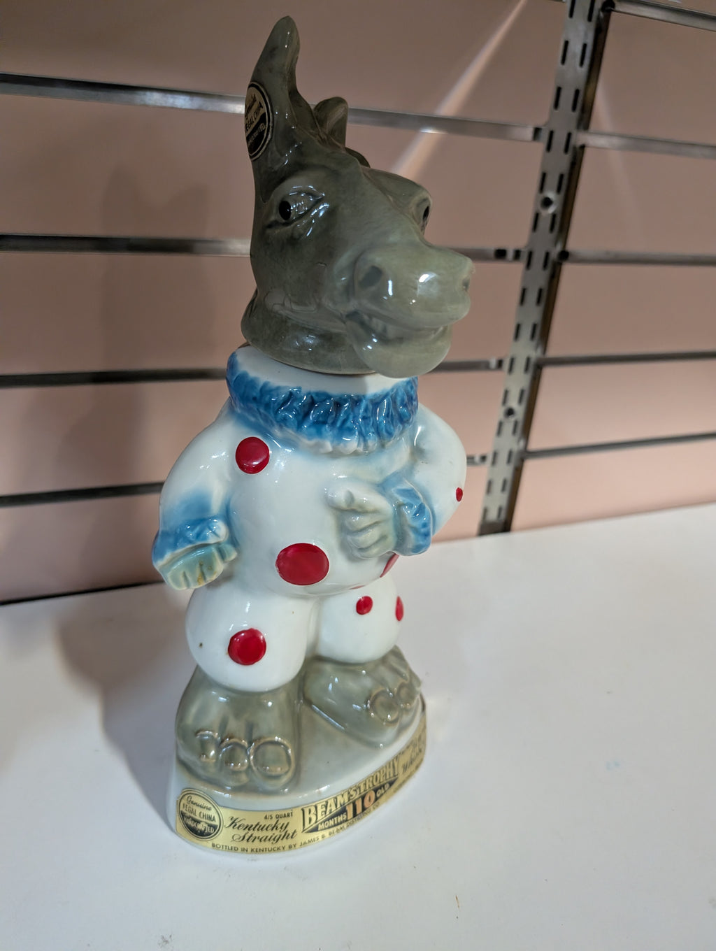 Vintage Beam's Trophy Kentucky Straight Bourbon Donkey Decanter Ceramic Bottle