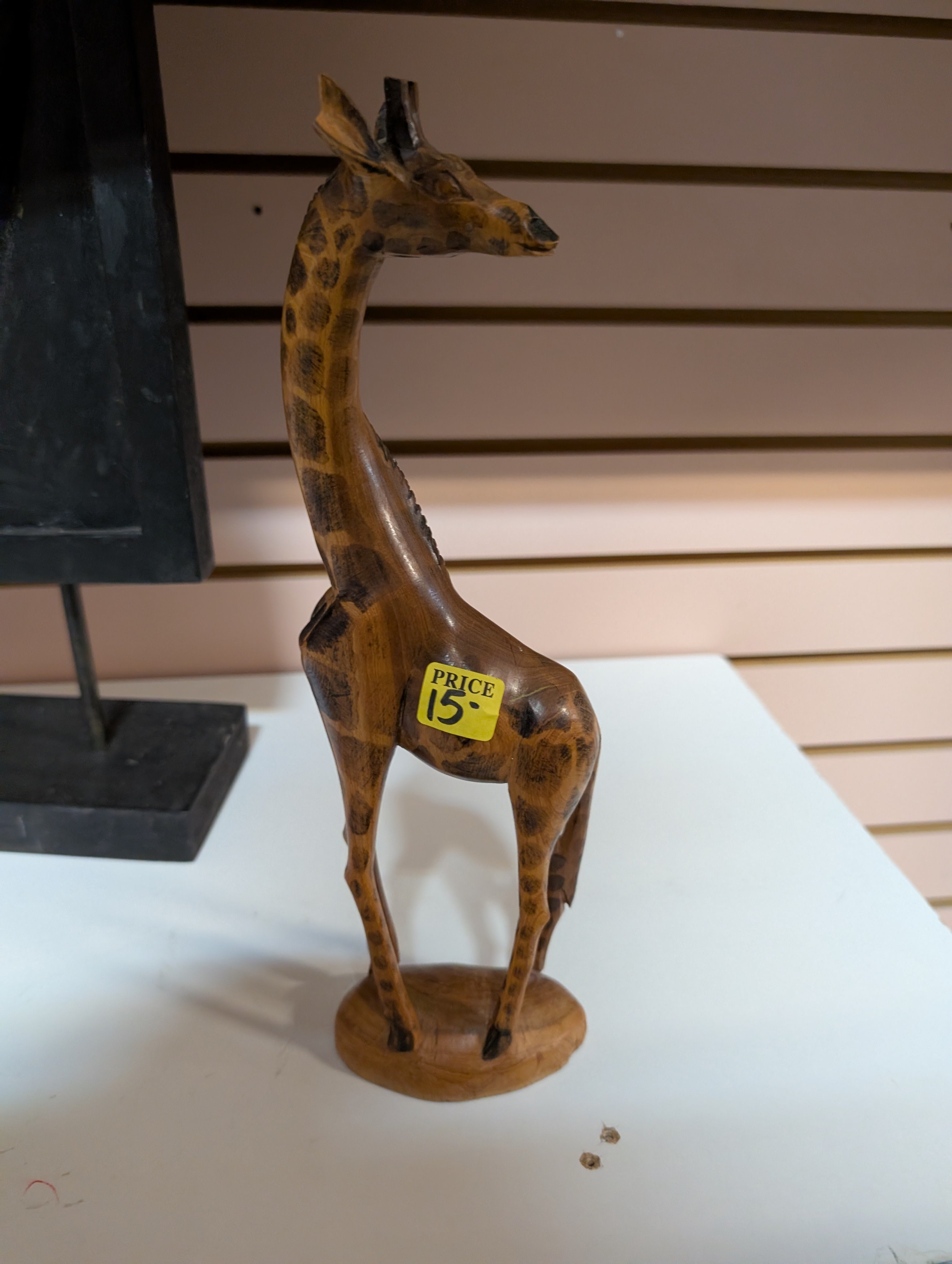 Vintage Hand Carved Wooden Giraffe Figurine African Style Decor Collectible Art