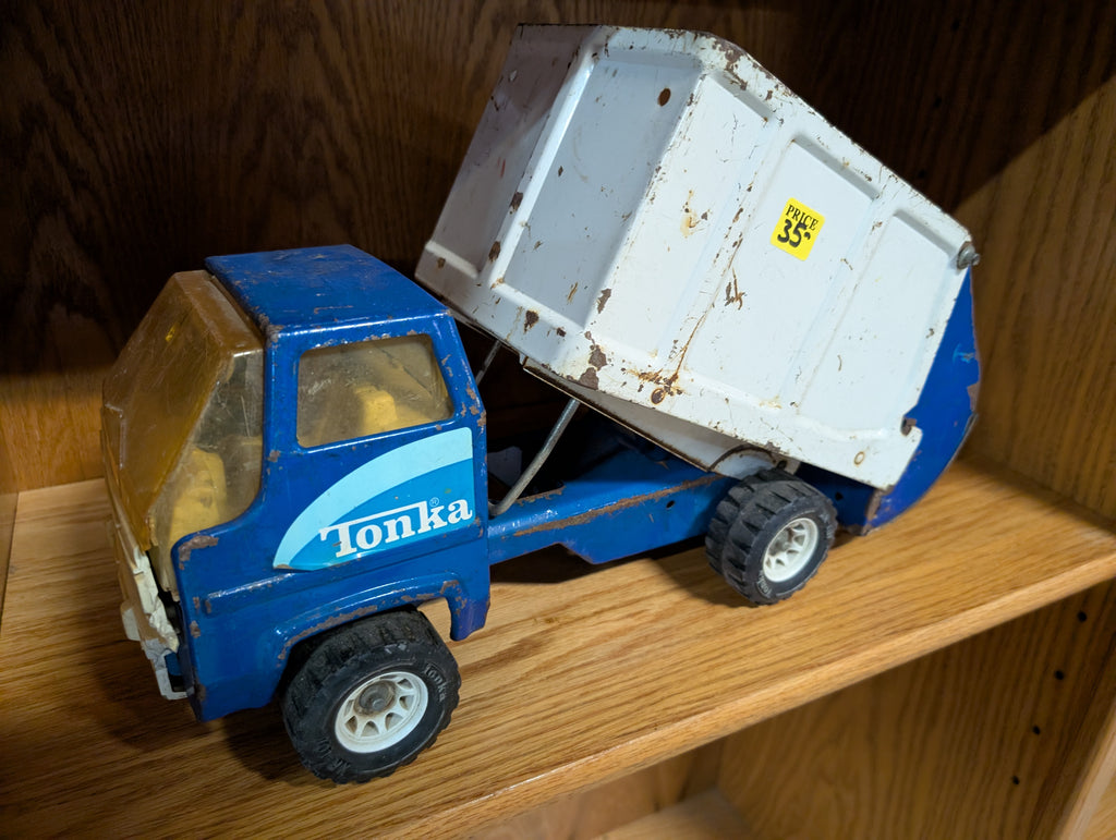 Vintage Tonka Blue Metal Dump Truck Diecast Construction Toy Collectible Old