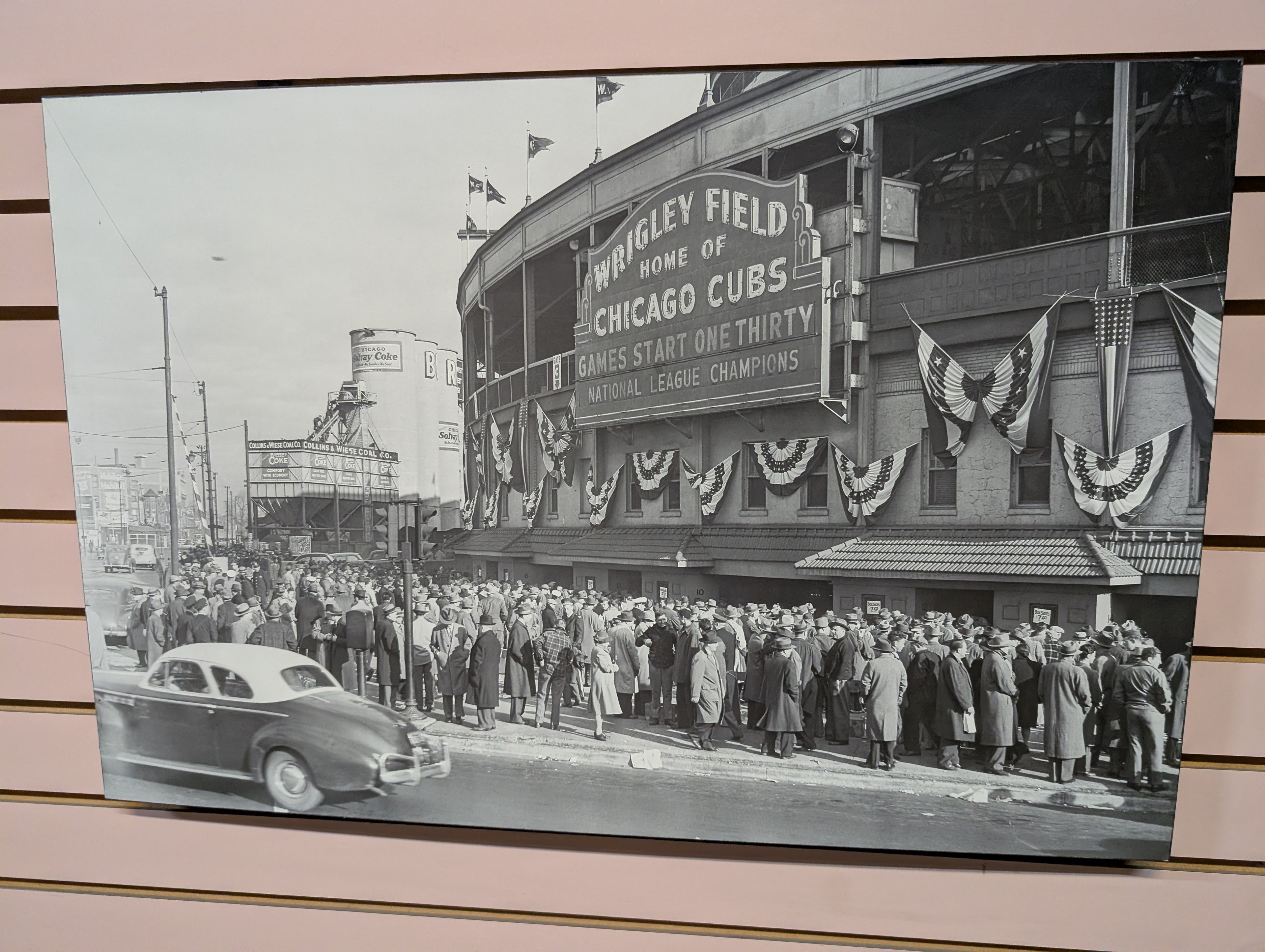Vintage Chicago Cubs Wrigley Field Black And White Canvas Wall Art Print Historical