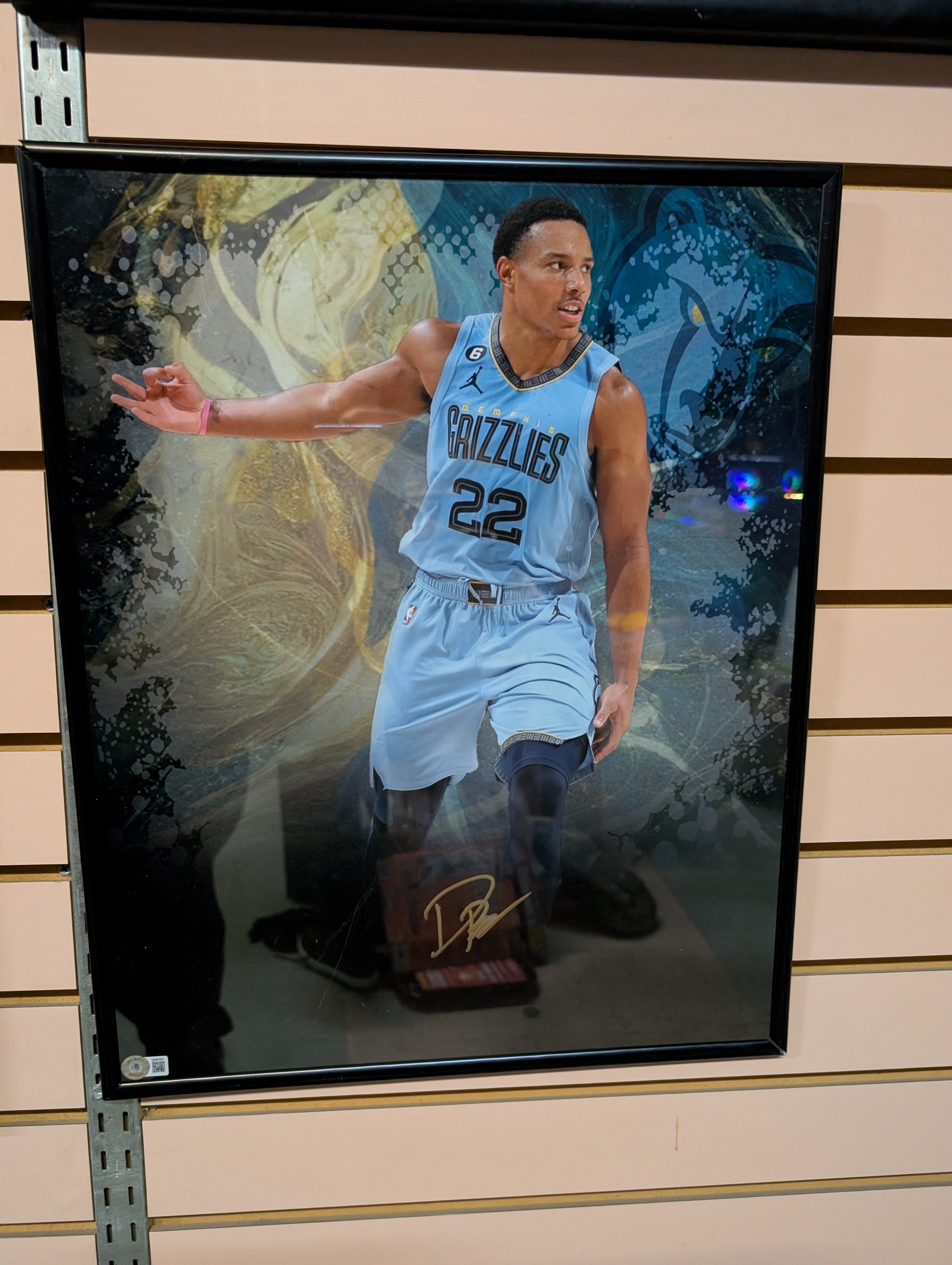 Signed Desmond Bane Memphis Grizzlies Framed Autographed Basketball Beckett Authenticated