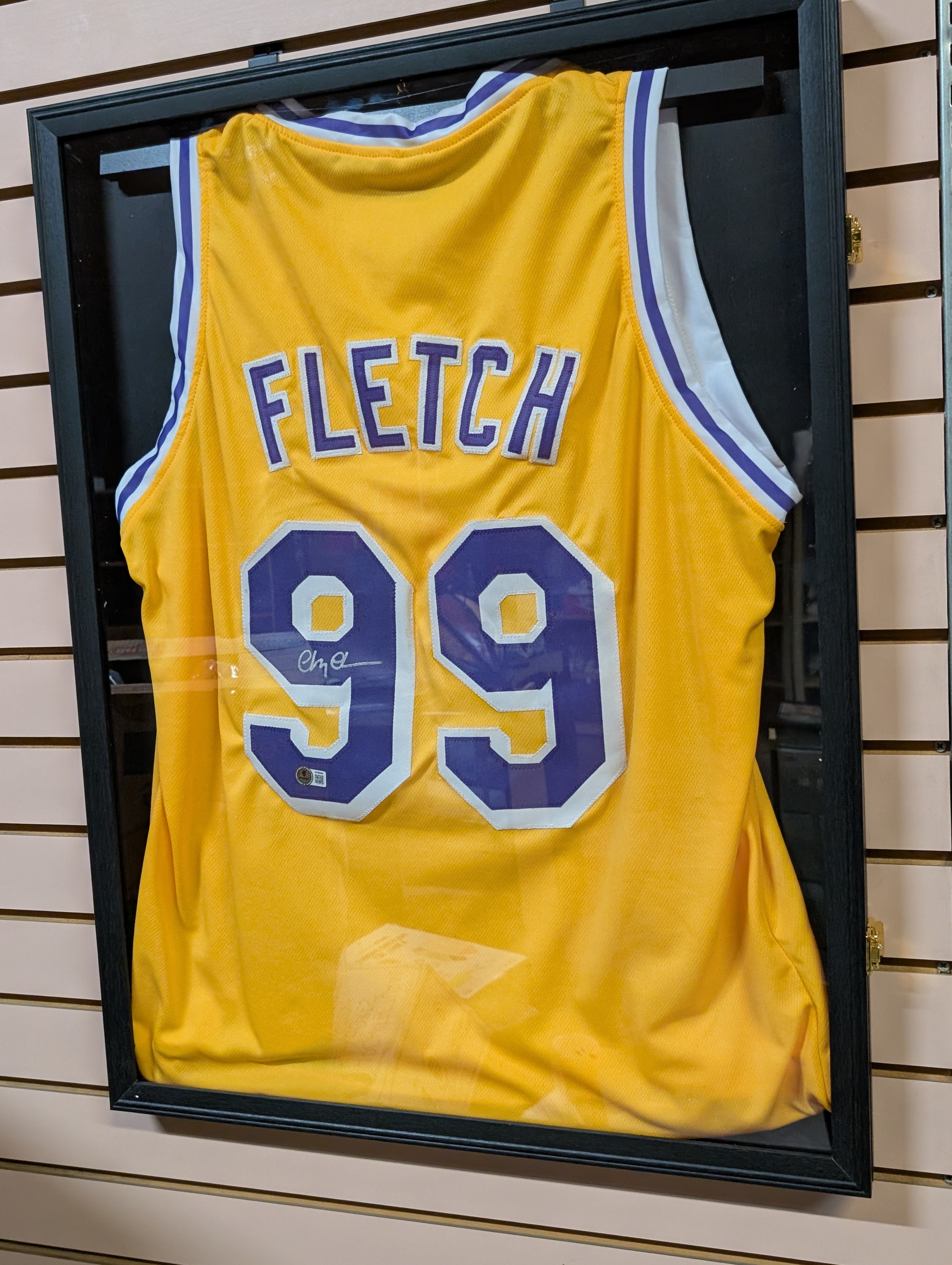 Signed Chevy Chase Fletch Movie Jersey Framed Beckett Authenticated Autograph