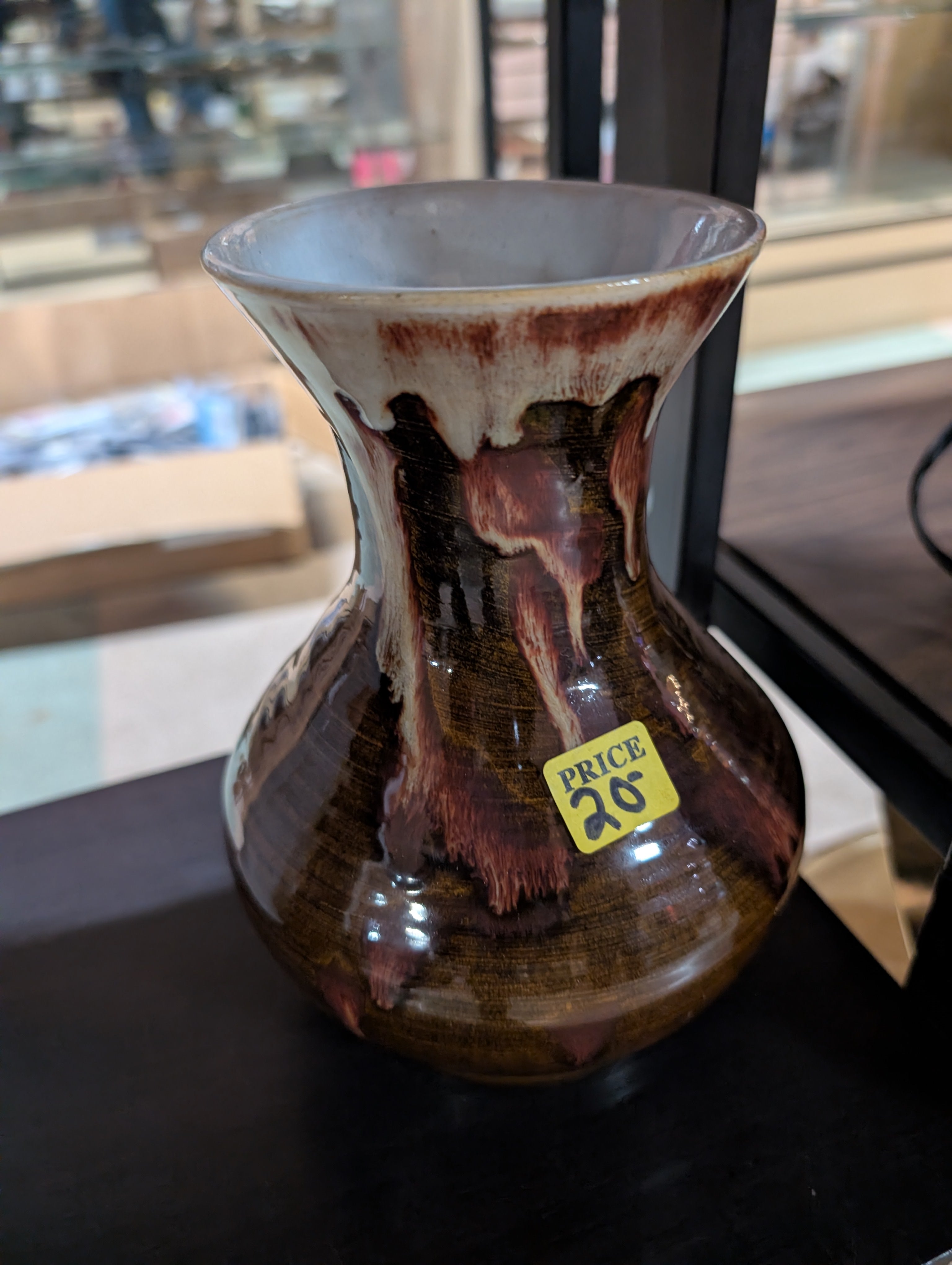Vintage Abby Decor Pottery Drip Glaze Ceramic Vase Mid Century Home Decor Art