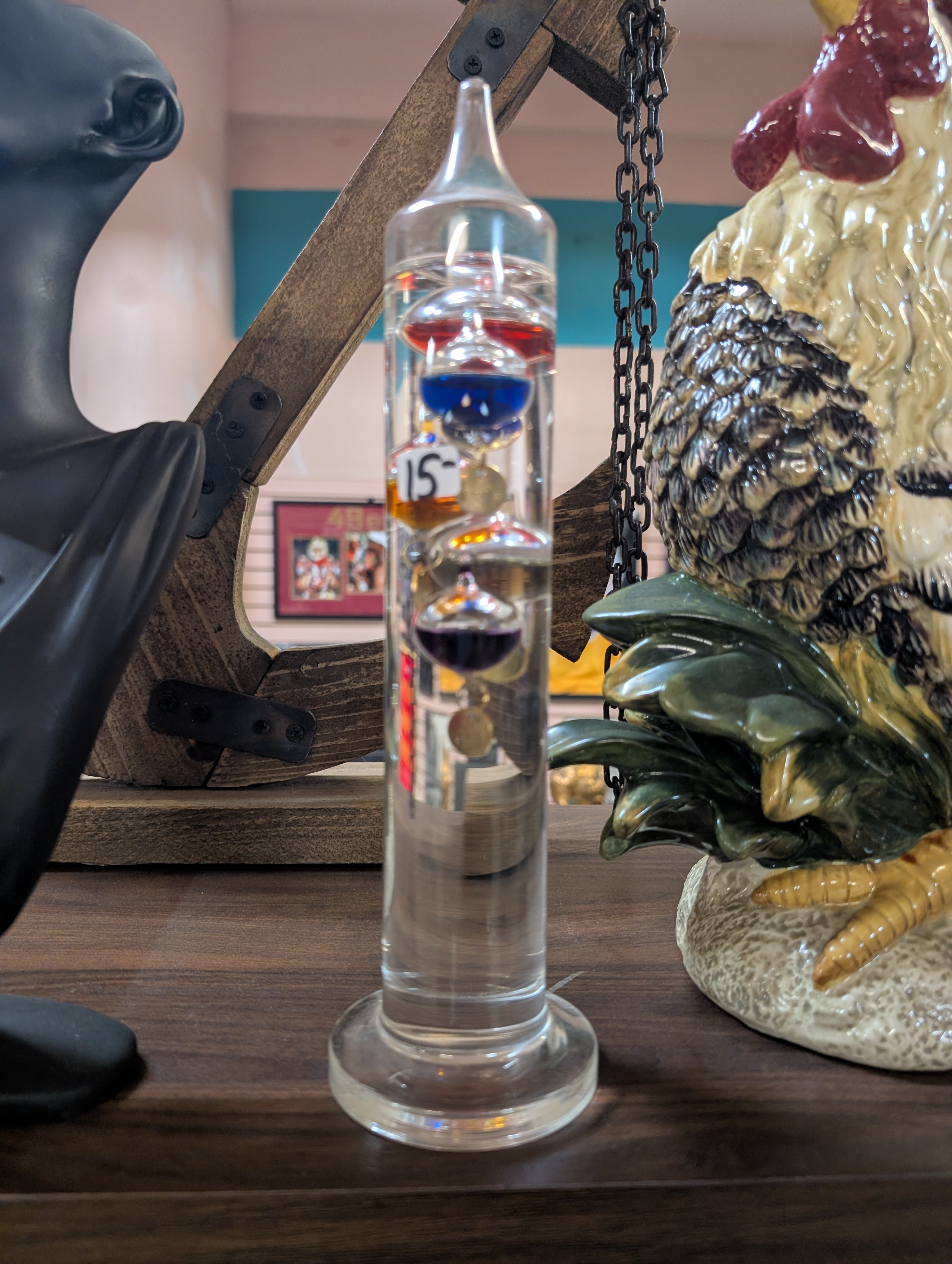 Vintage Galileo Thermometer Glass Temperature Decor Scientific Style Display