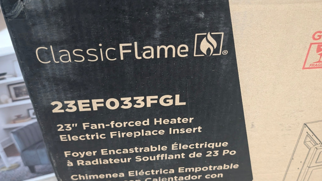 ClassicFlame 23 Inch Fan Forced Electric Fireplace Insert Heater 23EFO33FGL