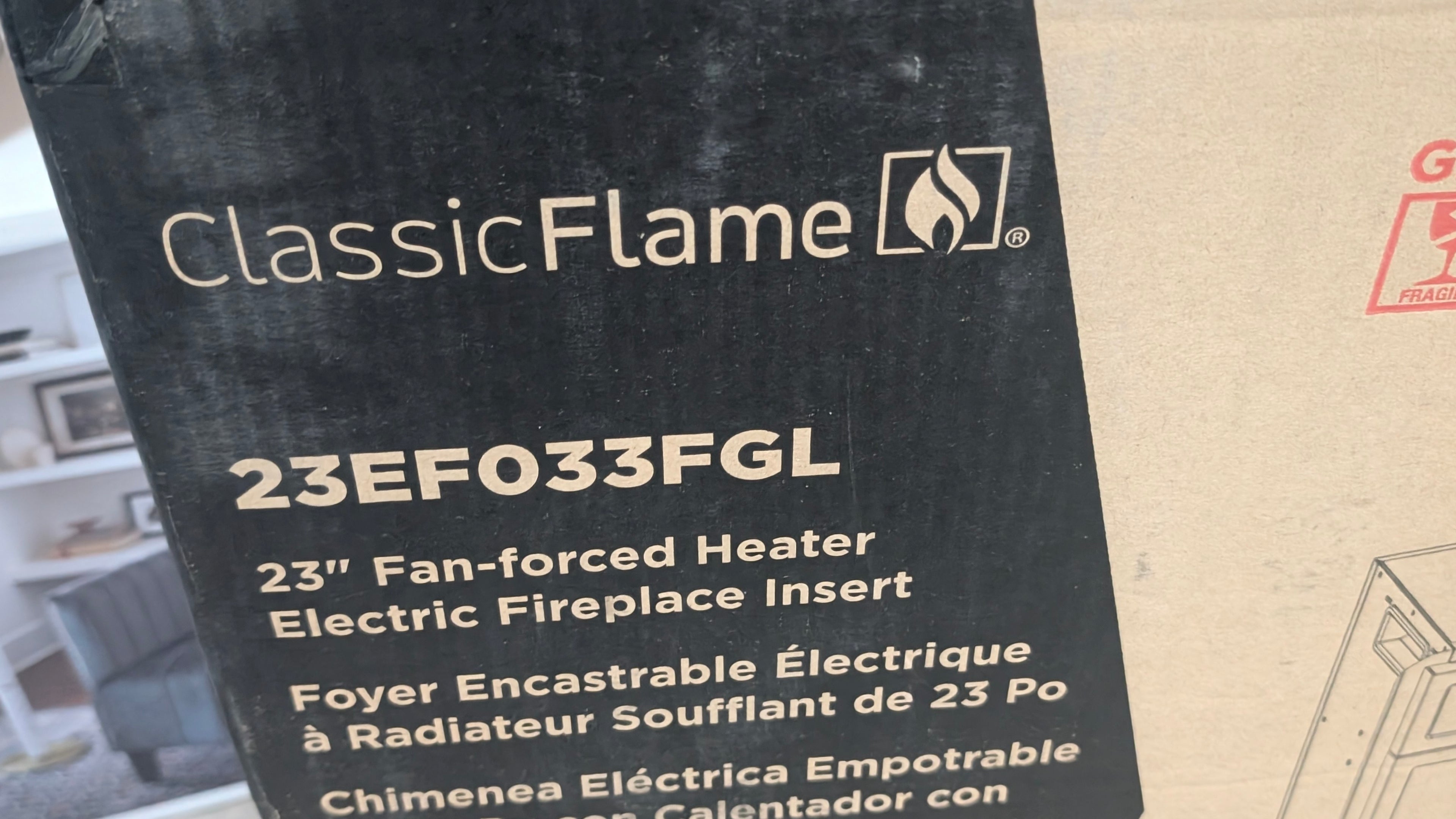 ClassicFlame 23 Inch Fan Forced Electric Fireplace Insert Heater 23EFO33FGL