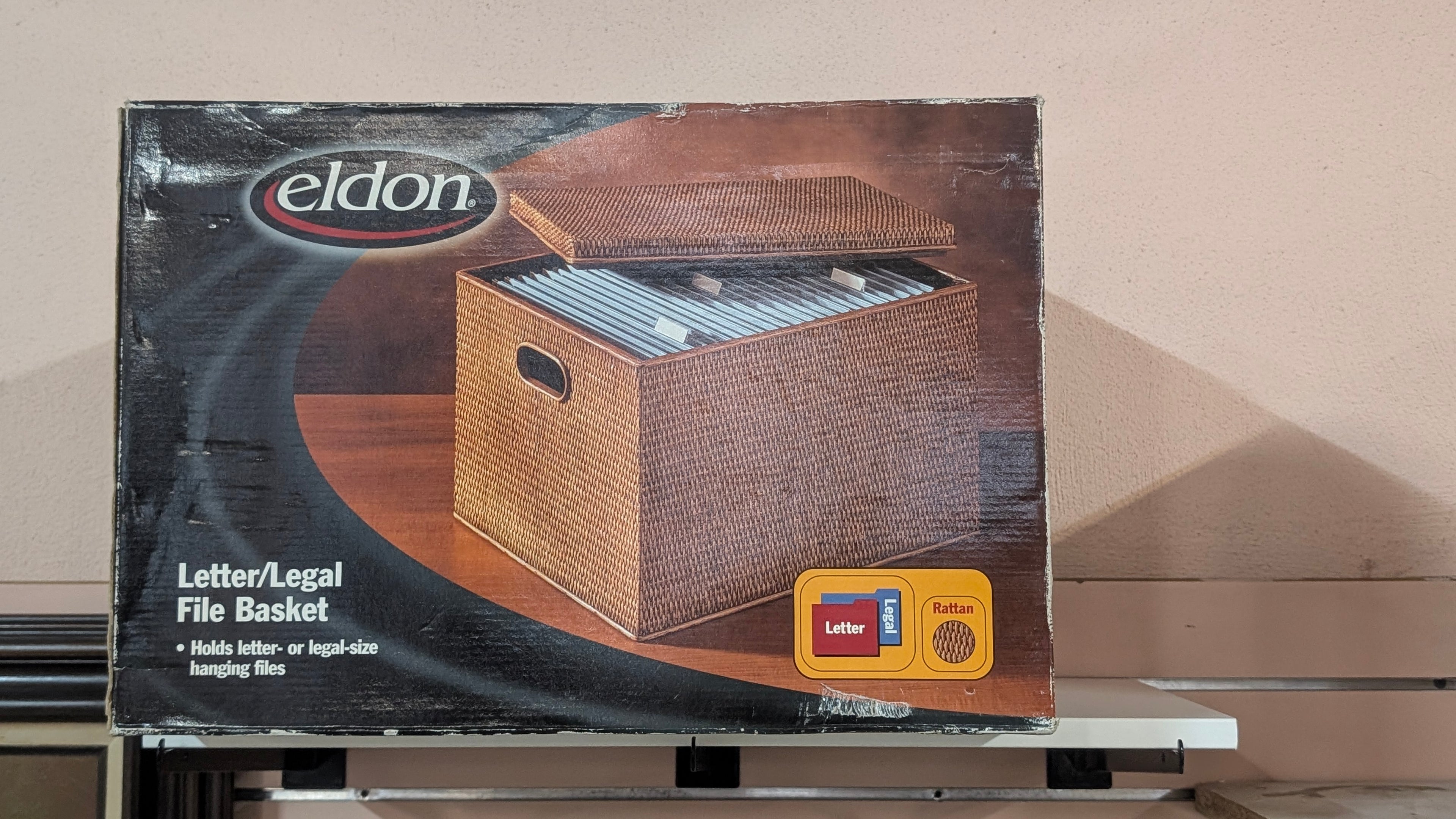 Eldon Letter Legal Rattan File Basket Storage Box With Lid Office Organizer