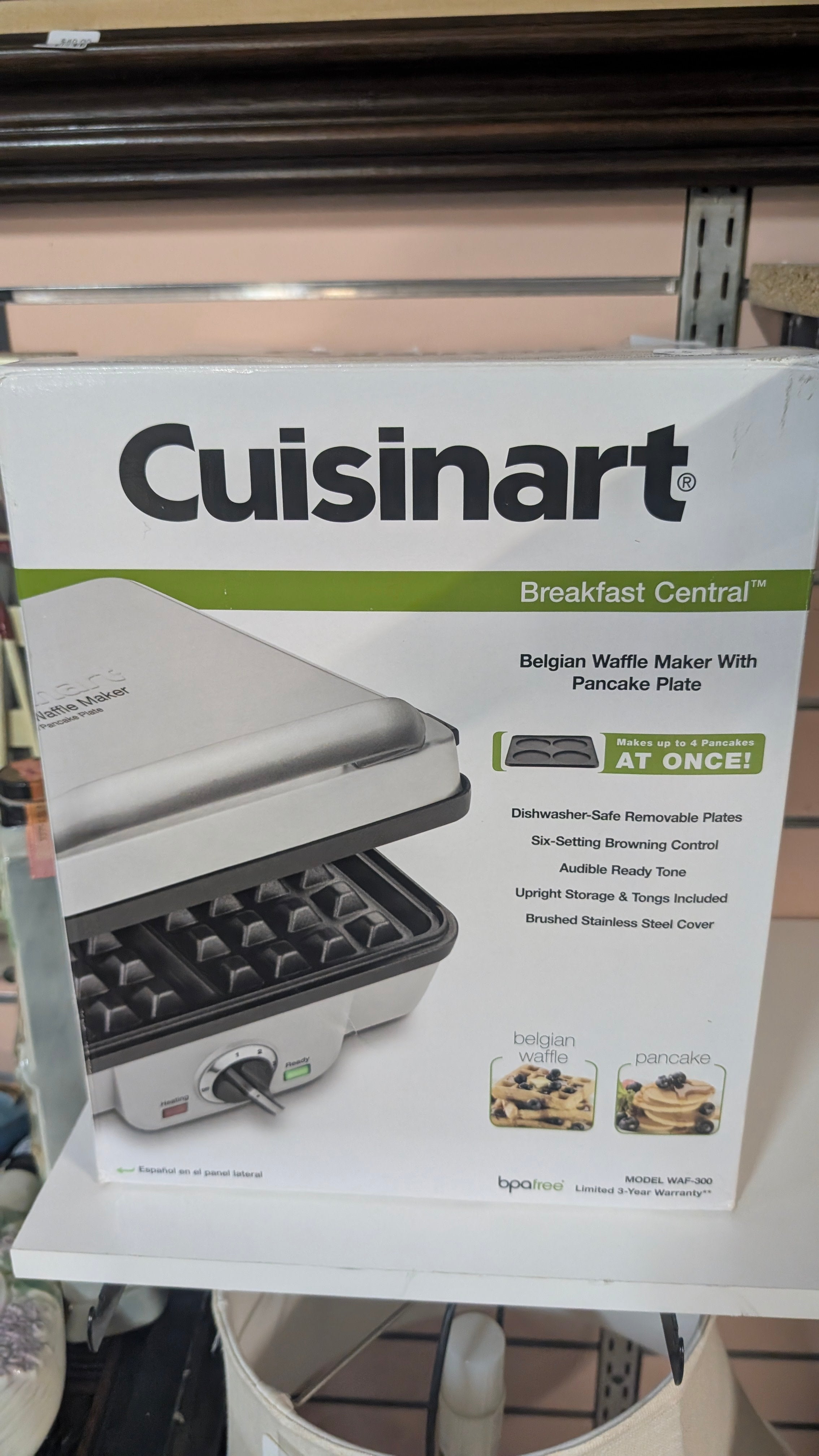 Cuisinart Breakfast Central Belgian Waffle Maker Pancake Plate Model WAF300