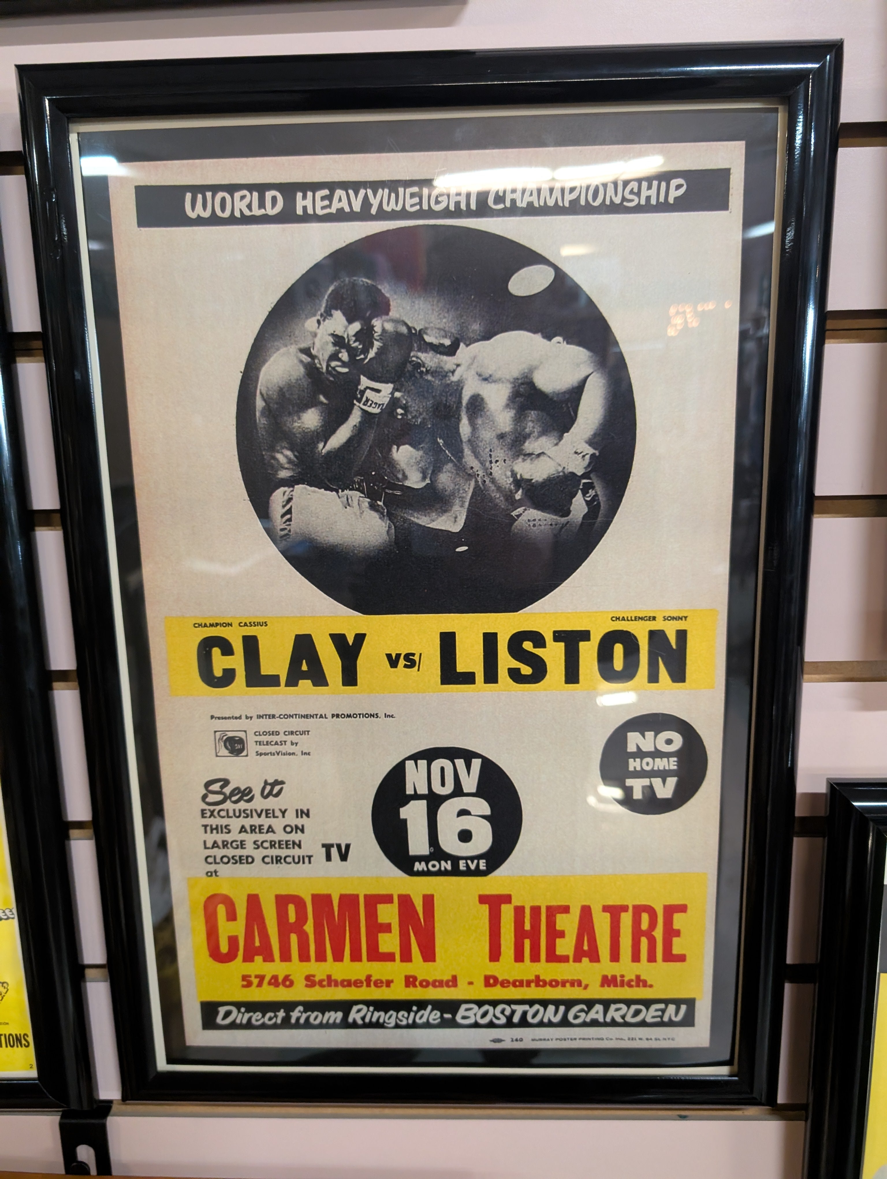 Clay vs Liston World Heavyweight Championship Vintage-Style Boxing Poster Wall Art