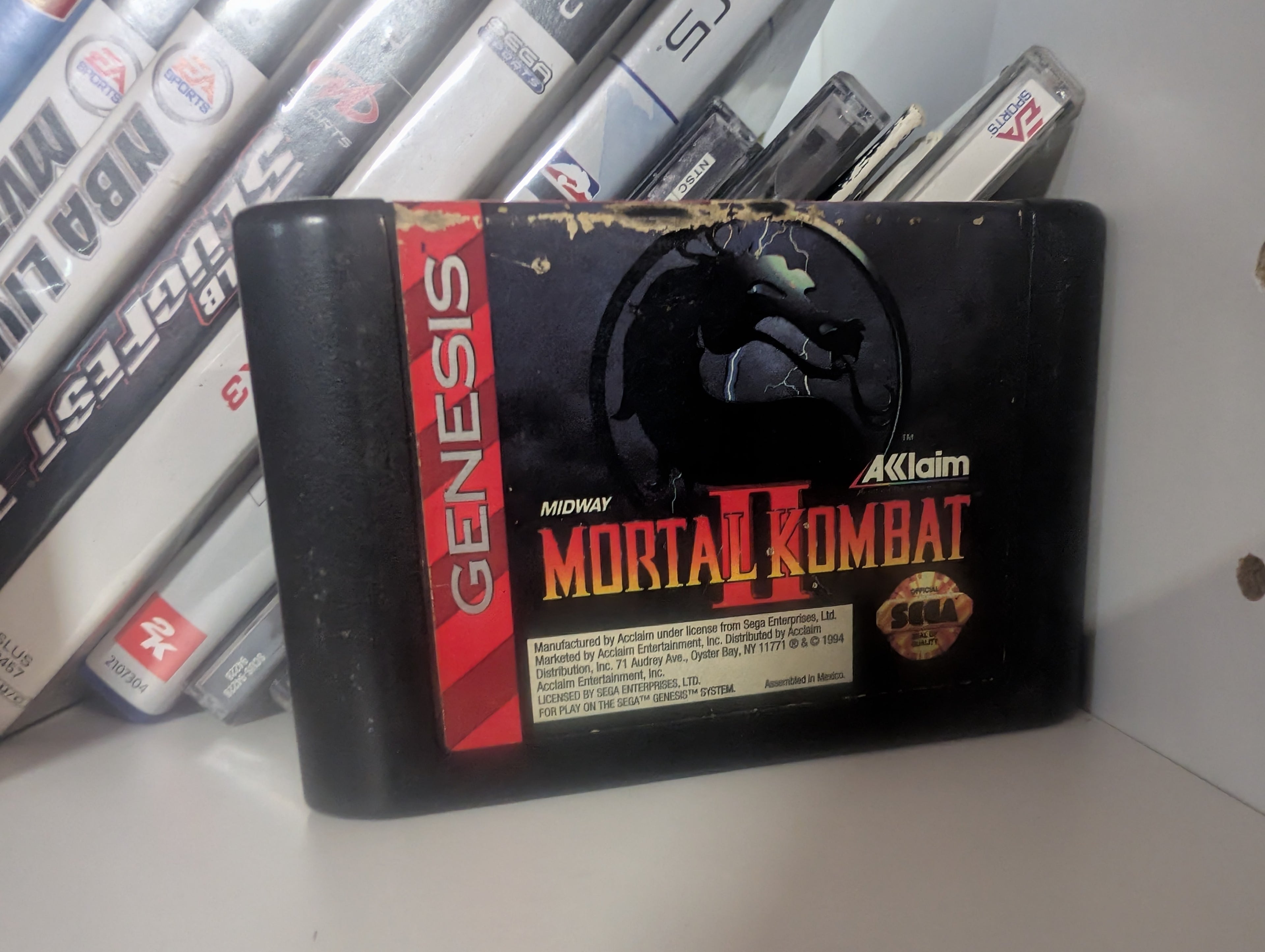 Vintage Sega Genesis Mortal Kombat II Original Game Cartridge Classic Authentic
