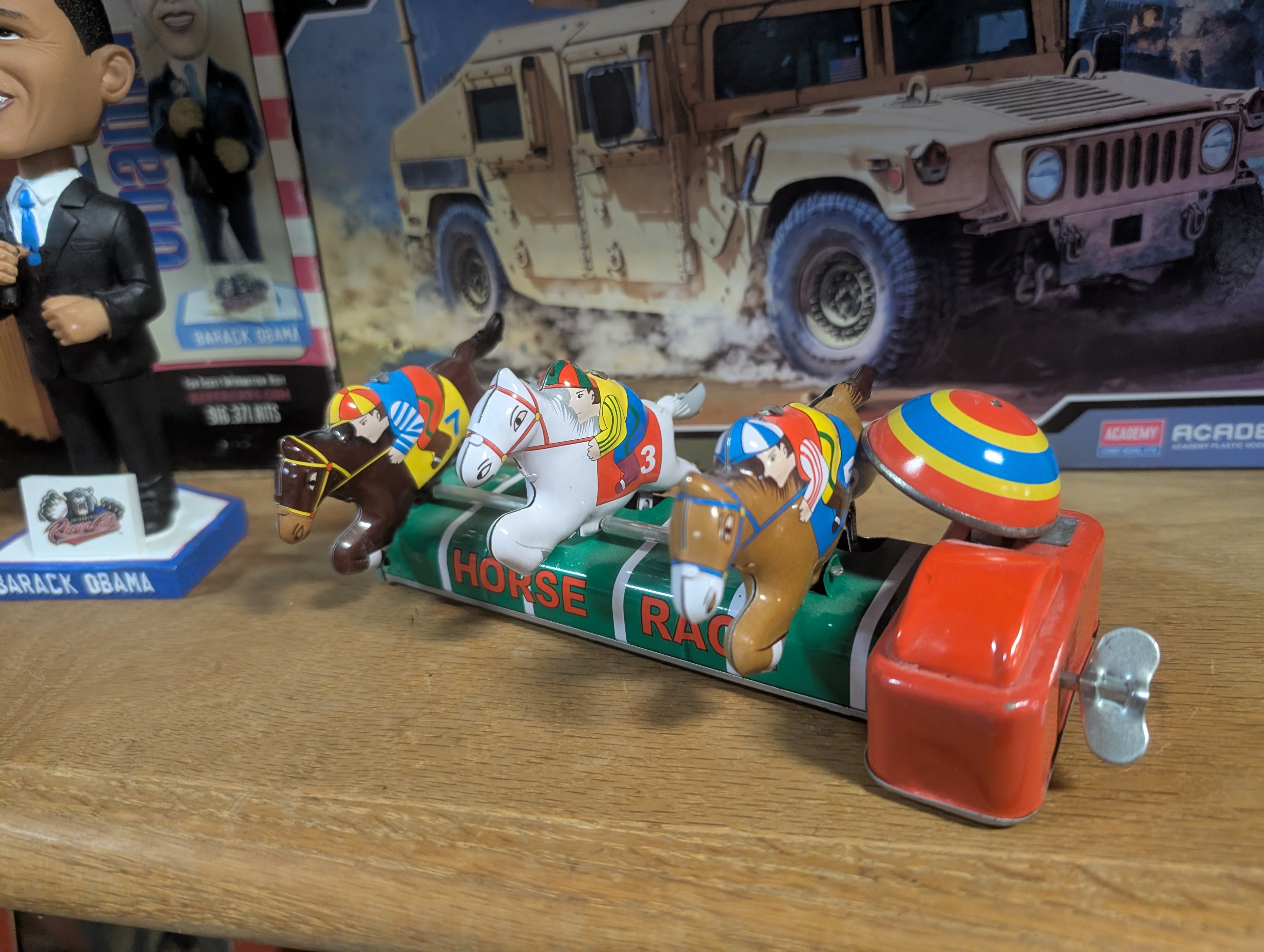 Schylling Tin Wind Up Horse Race Collectors Edition Mechanical Toy
