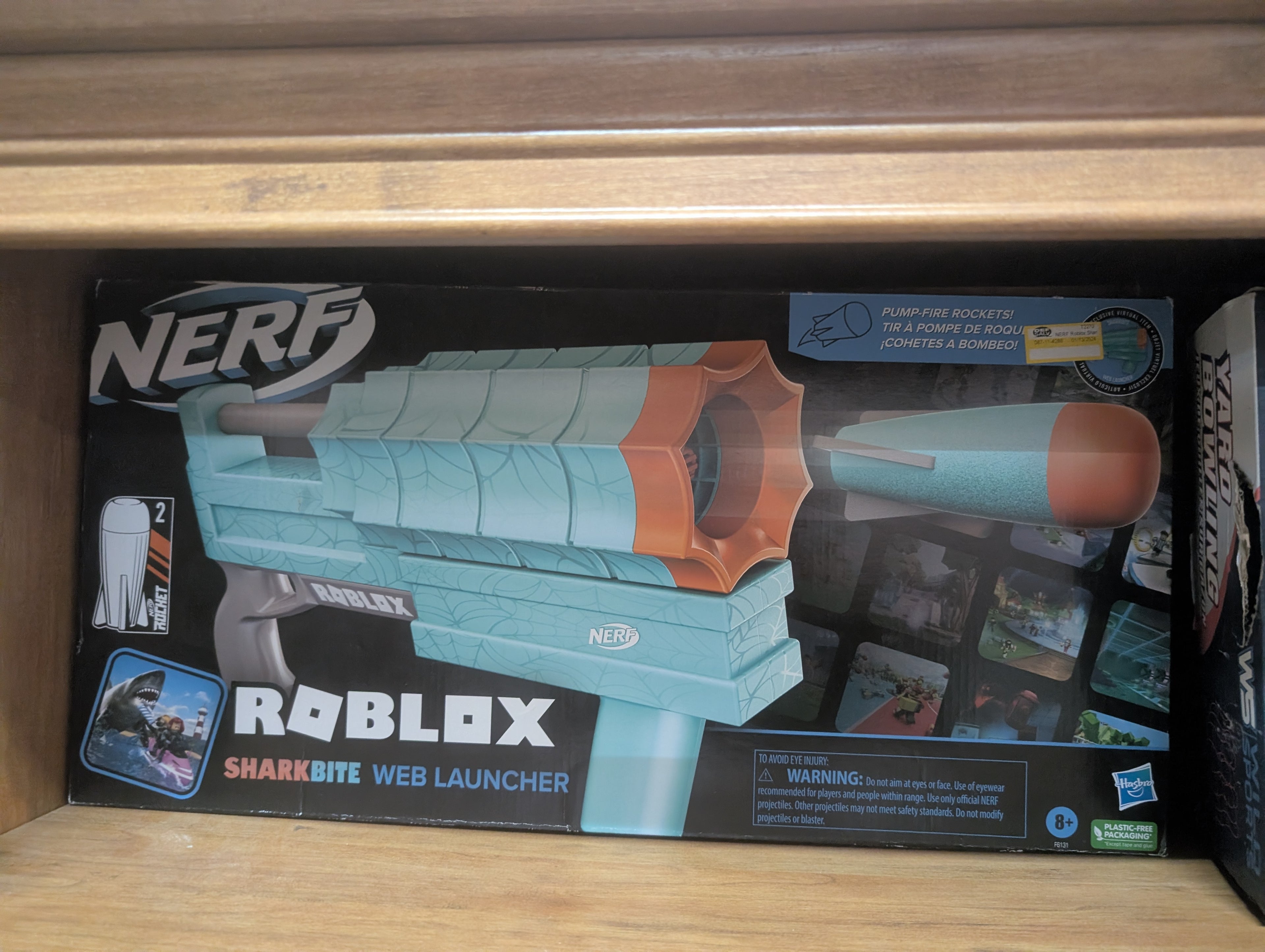 NERF Roblox Sharkbite Web Launcher Pump Action Toy New In Box