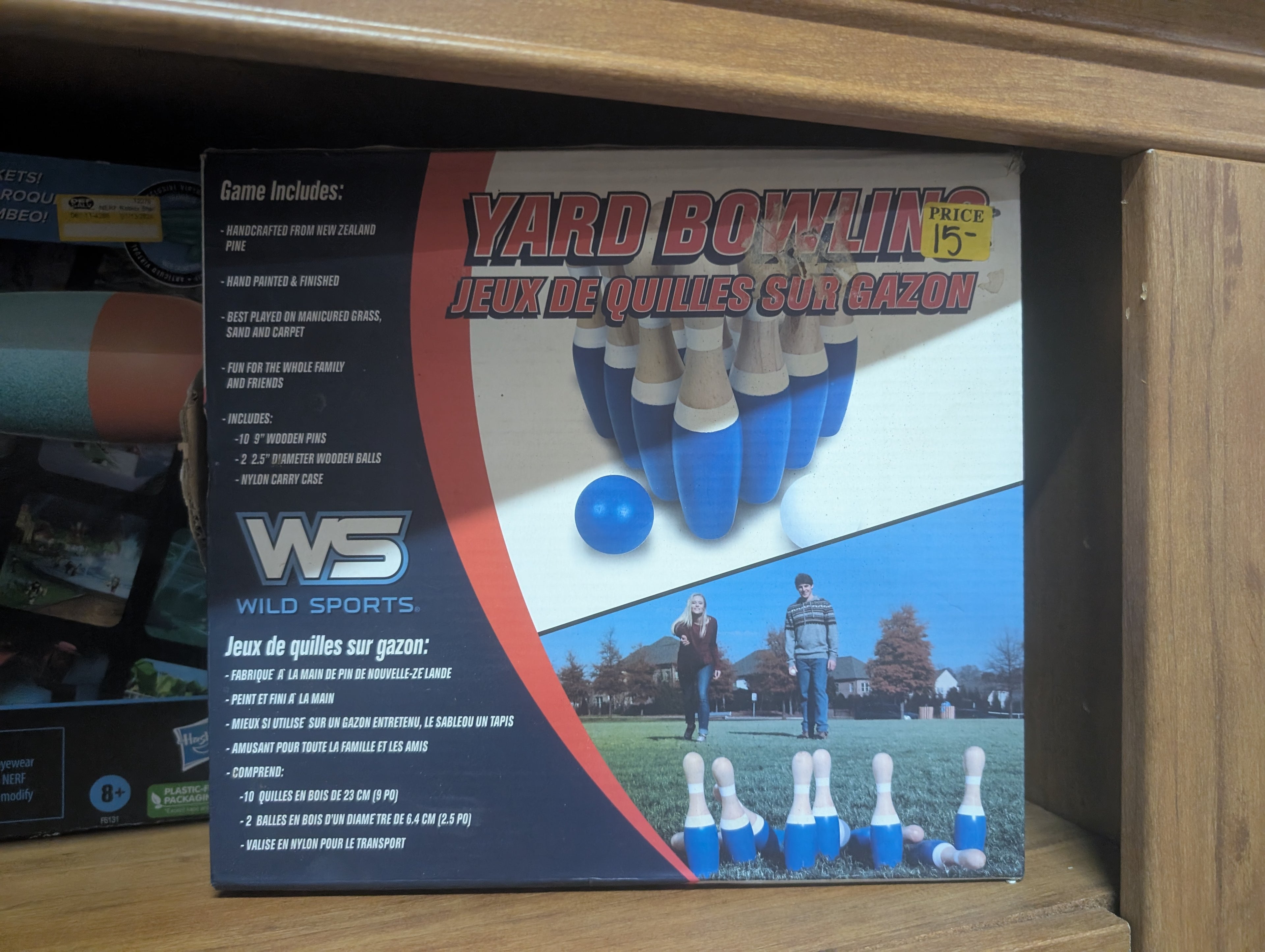 Wild Sports WS Yard Bowling Outdoor Lawn Game Wooden Pin Set New In Box