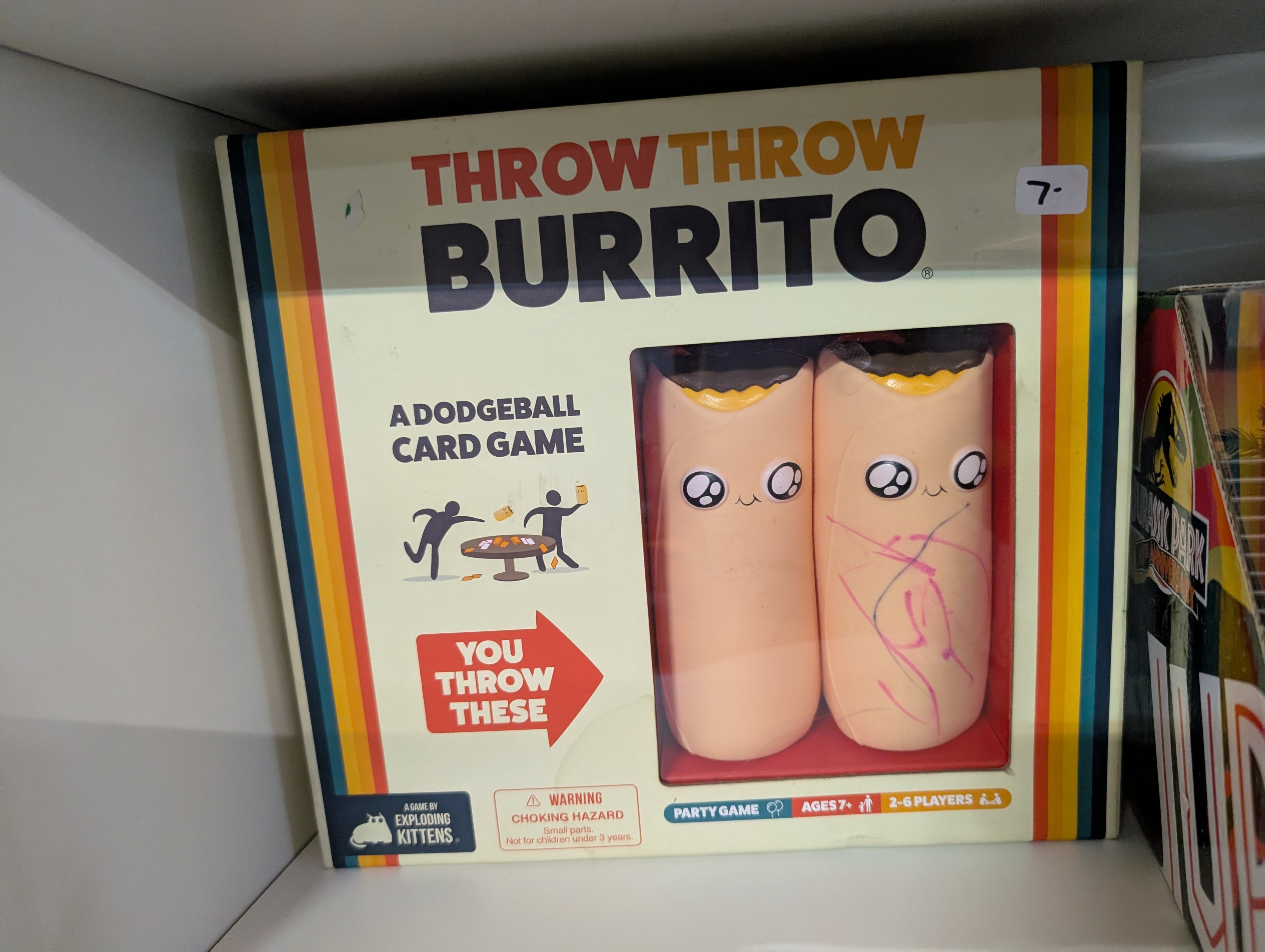 Throw Throw Burrito Exploding Kittens Dodgeball Card Game Plush As Is Party