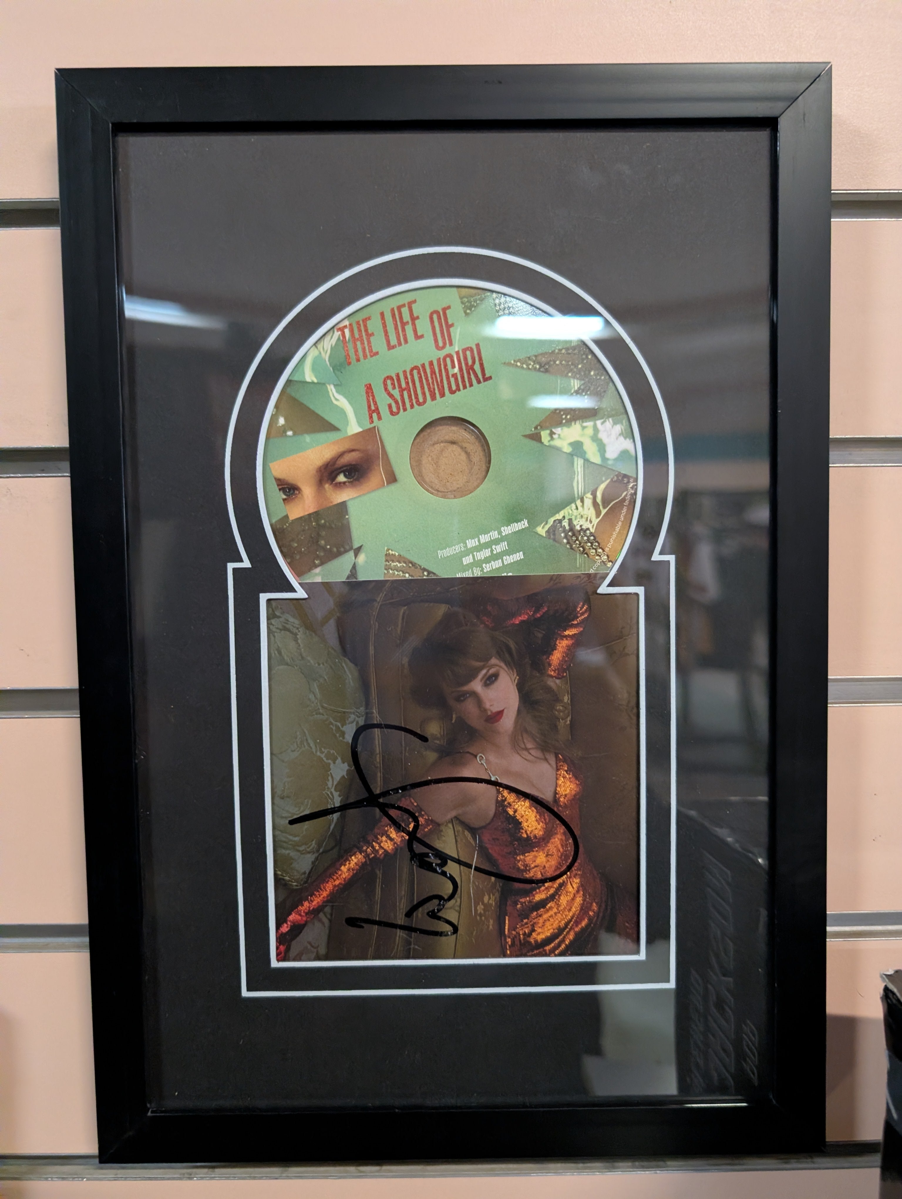 Signed Taylor Swift The Life Of A Showgirl CD Autograph Framed Music Collectible