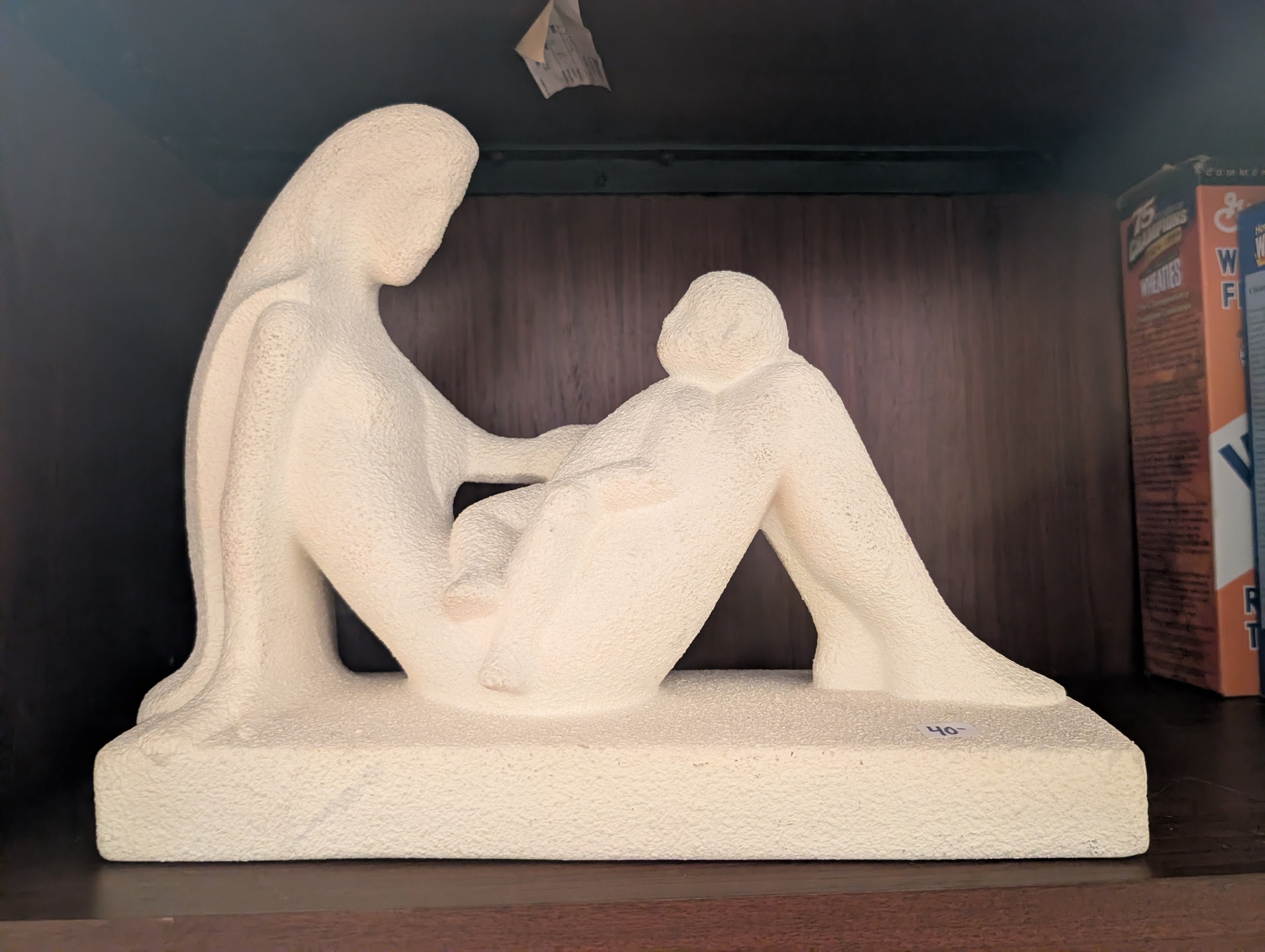 Vintage Royal Haeger Mother And Child White Ceramic Sculpture Mid Century Decor