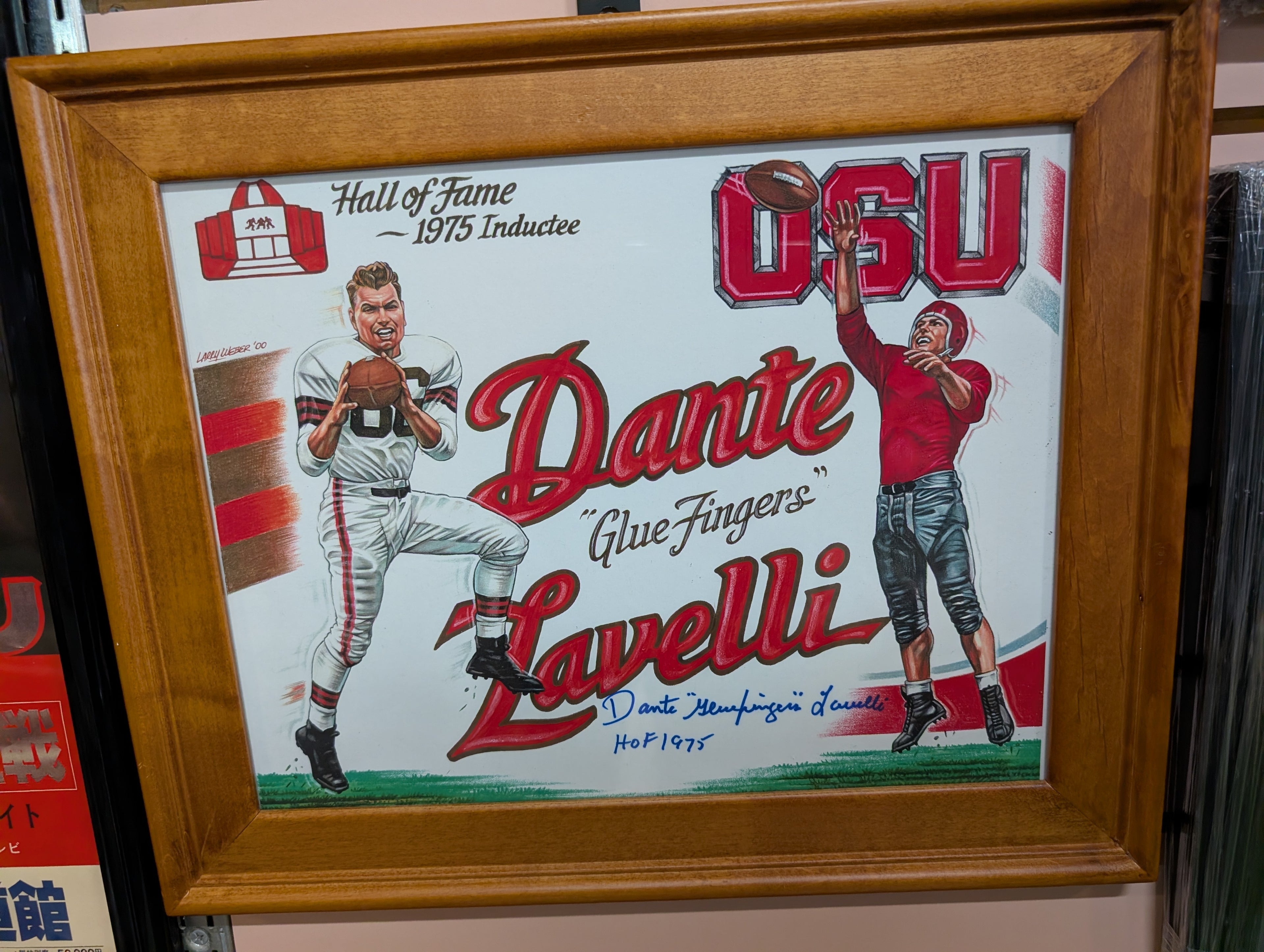 Vintage Dante Lavelli OSU Cleveland Browns Signed Autograph Framed Art Print