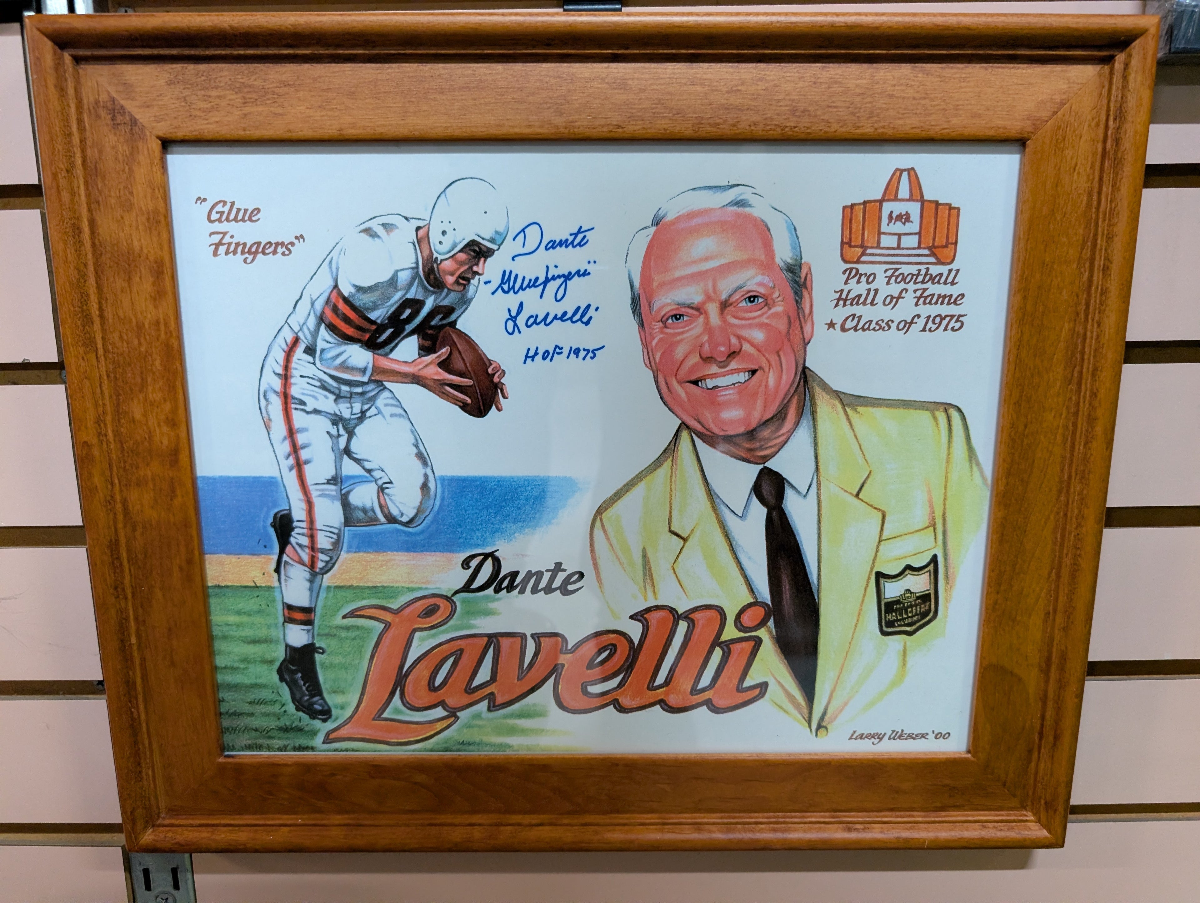 Vintage Dante Lavelli Cleveland Browns OSU Signed Autograph Hall Of Fame Framed Art
