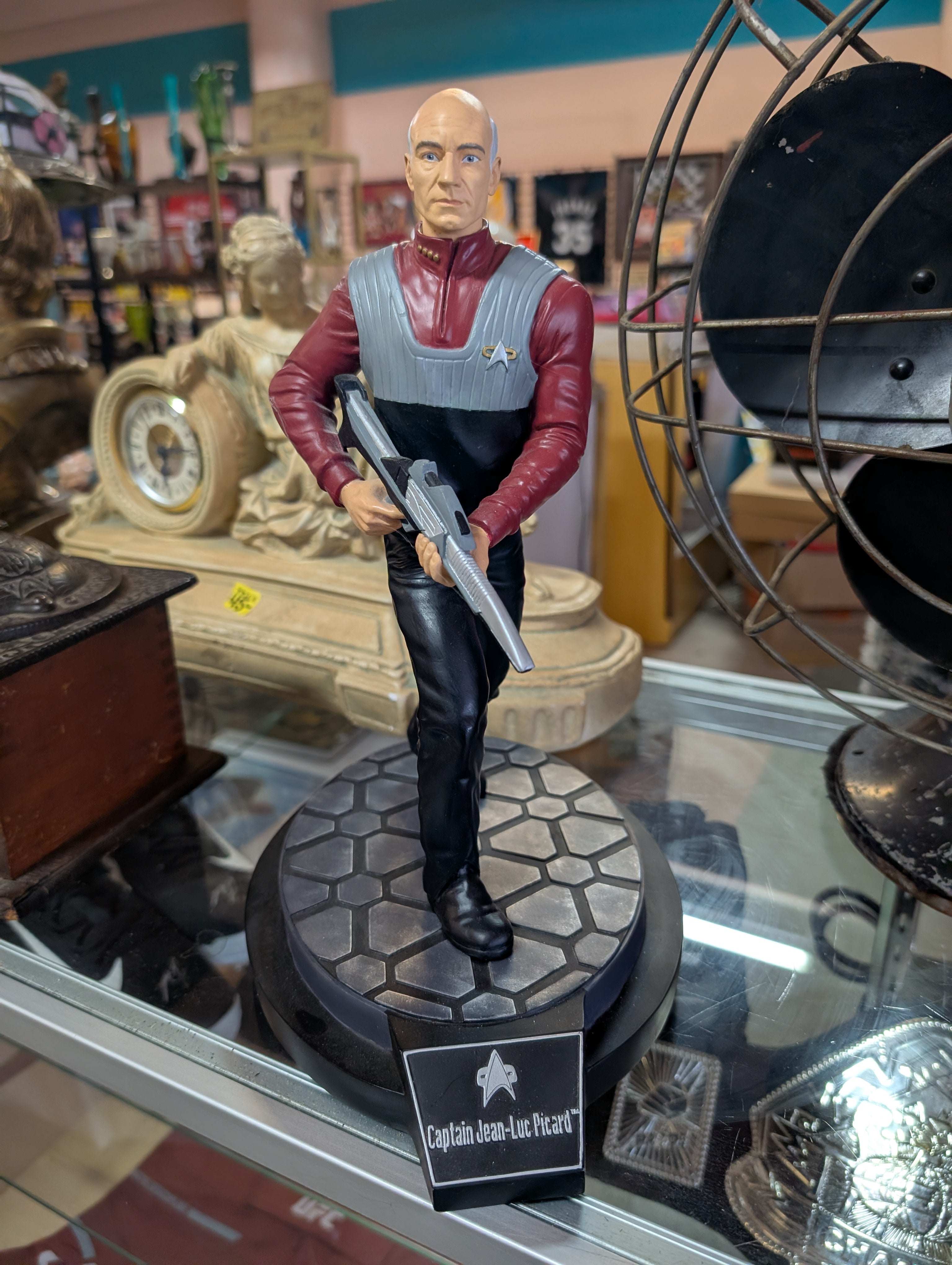 Vintage Star Trek Capt Jean-Luc Picard 12" Cold Cast Figurine 1997 Playmates