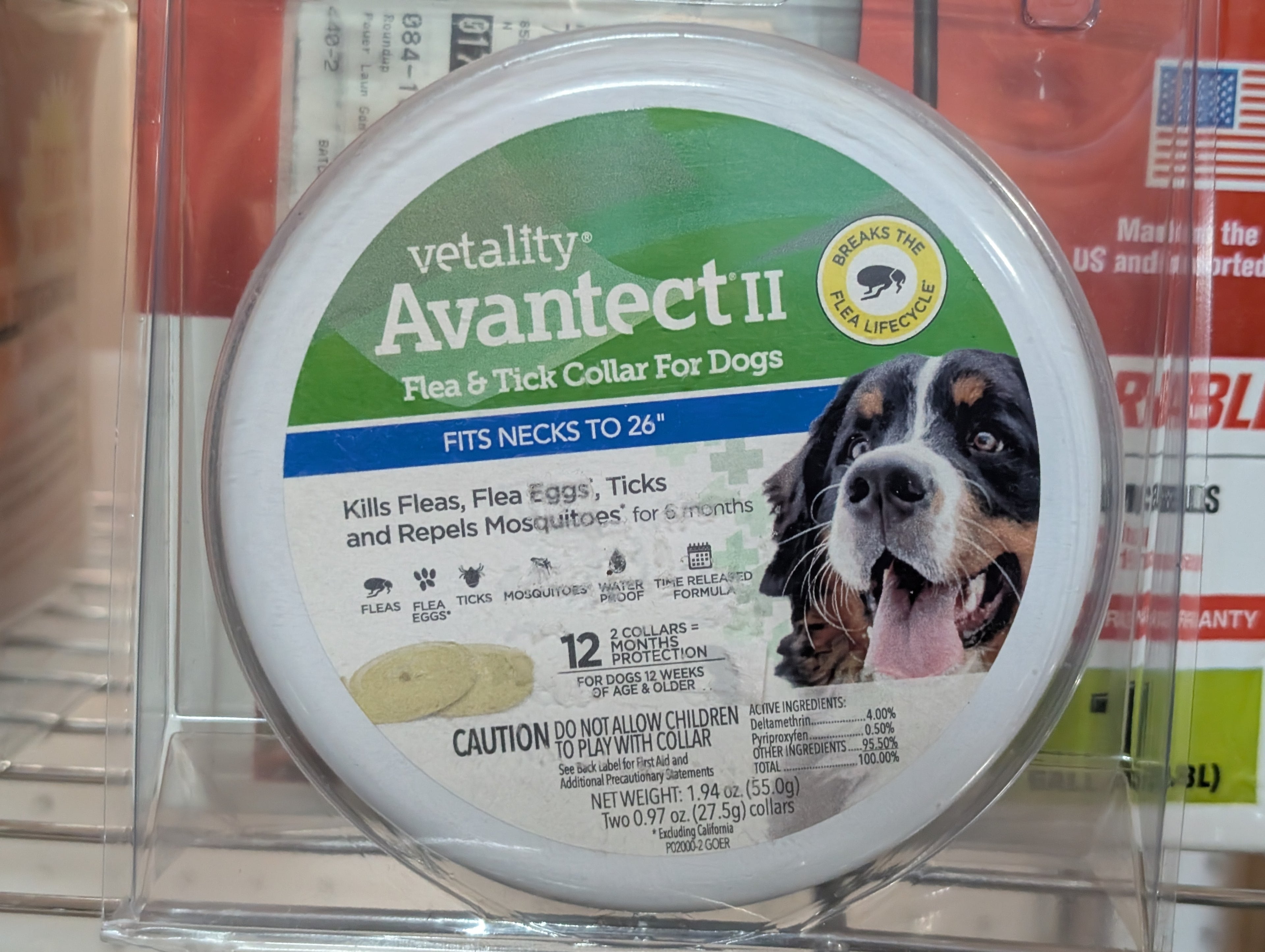 Vitality Avantect II Flea & Tick Collar for Dogs Fits Necks Up to 26 Inches