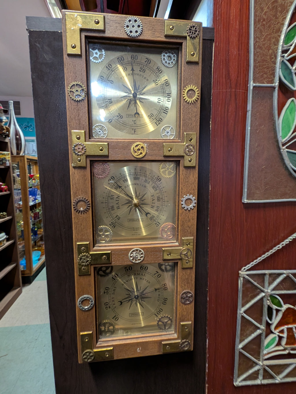 Springfield Wall Weather Station Barometer Thermometer Hygrometer Display