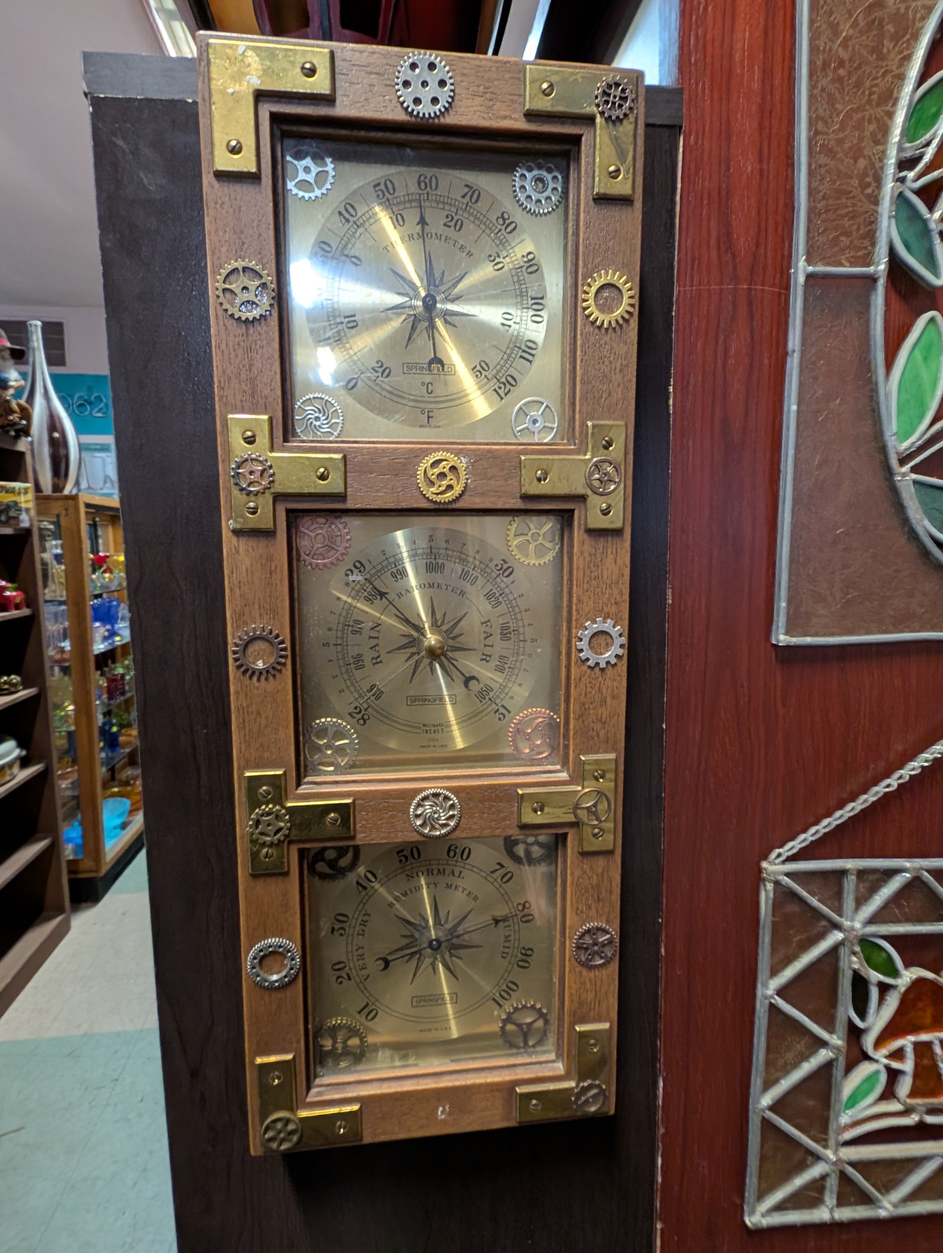 Springfield Wall Weather Station Barometer Thermometer Hygrometer Display