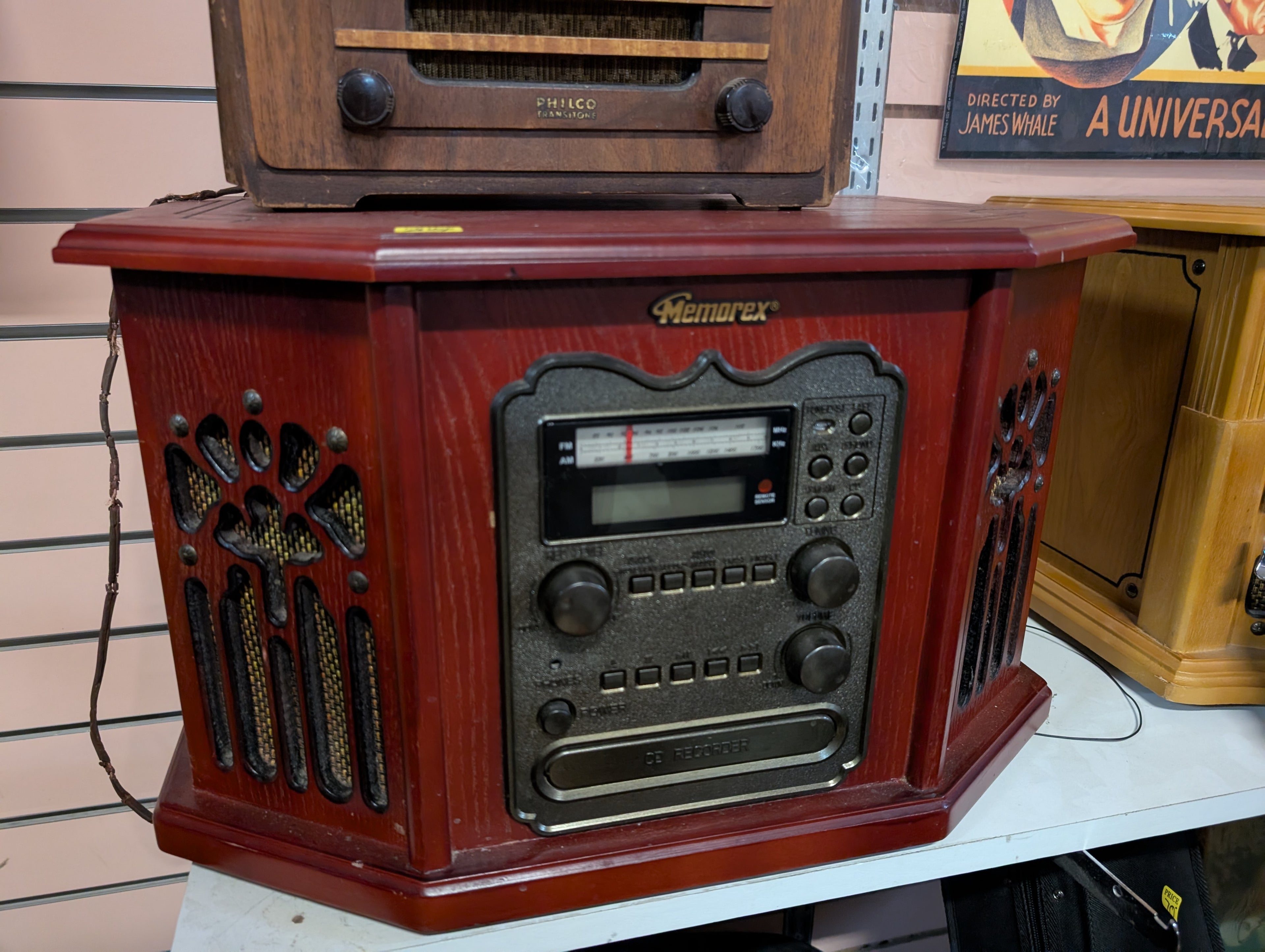 Vintage Memorex Wooden AM FM Stereo CD Recorder Retro Tabletop Radio System