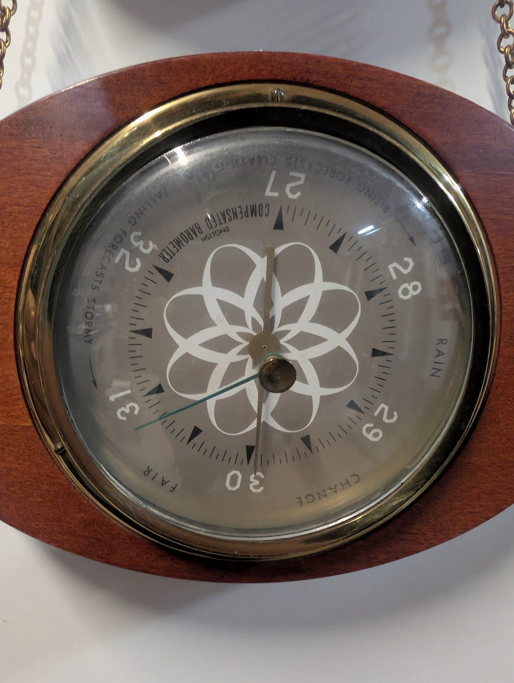 Vintage Wooden Weather Station Wall Hanging With Thermometer Barometer Hygrometer