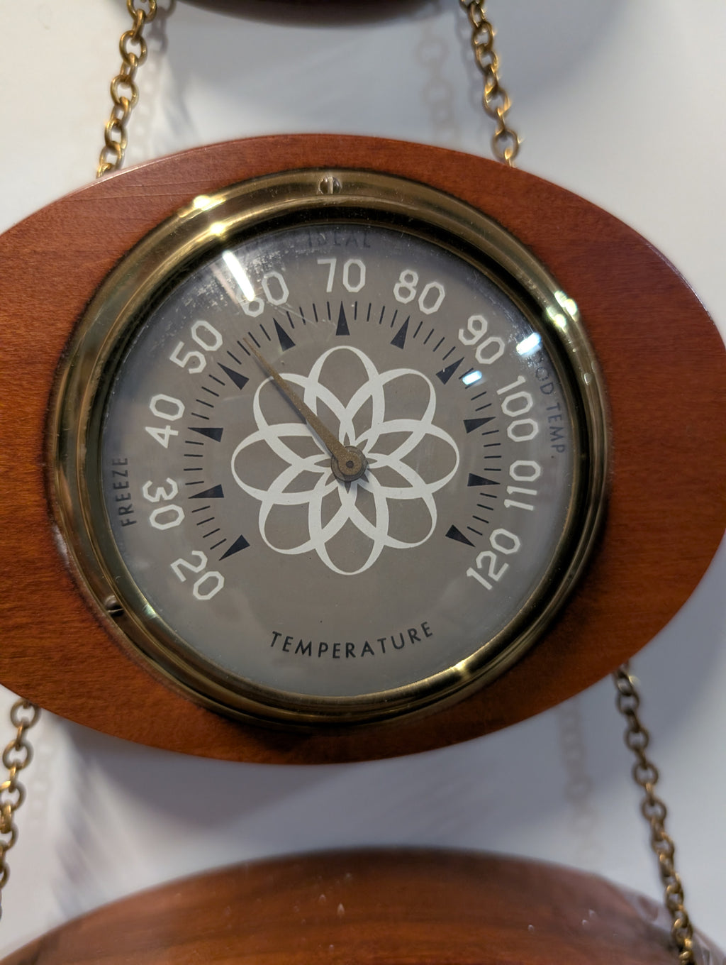 Vintage Wooden Weather Station Wall Hanging With Thermometer Barometer Hygrometer
