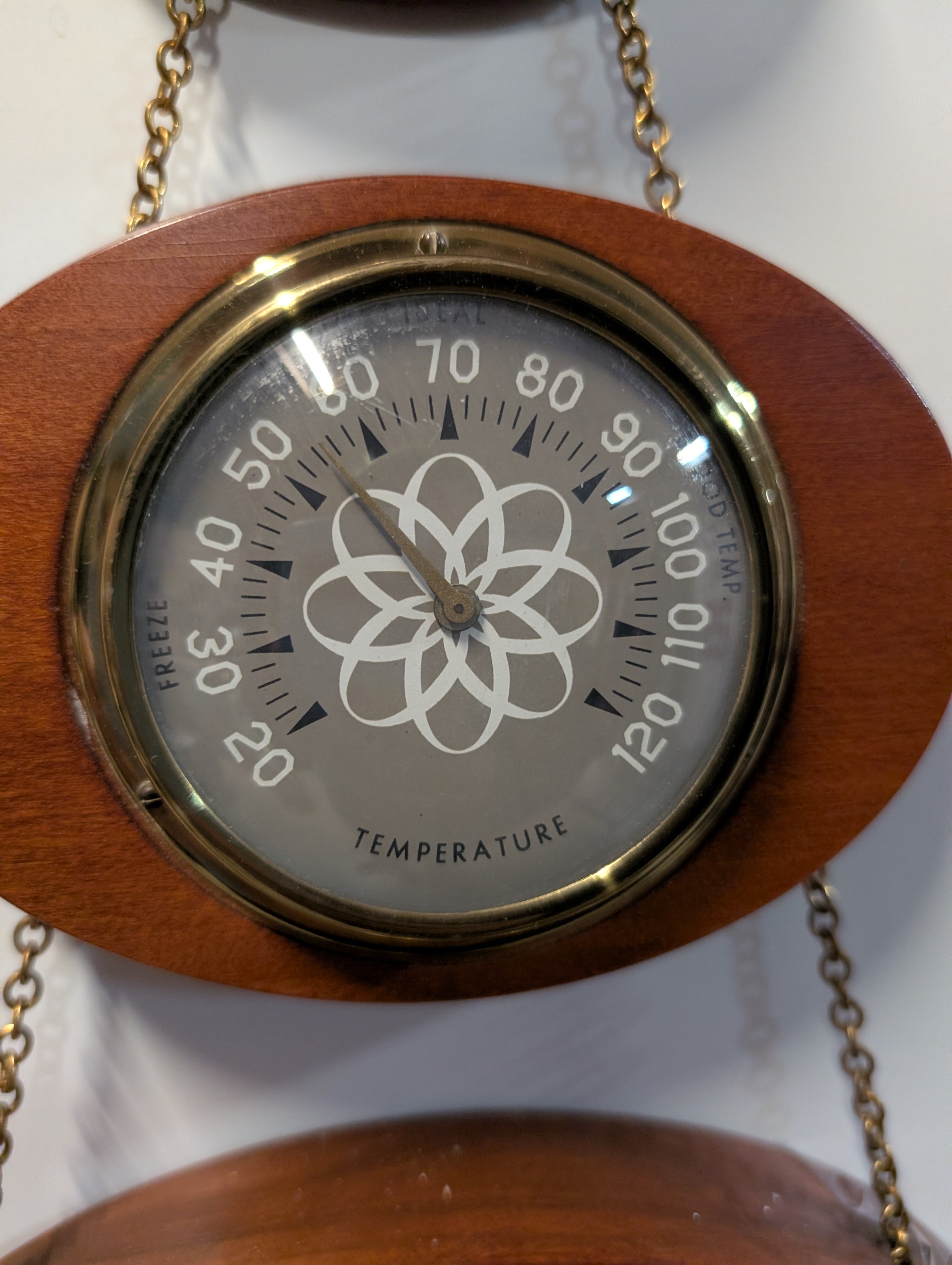 Vintage Wooden Weather Station Wall Hanging With Thermometer Barometer Hygrometer