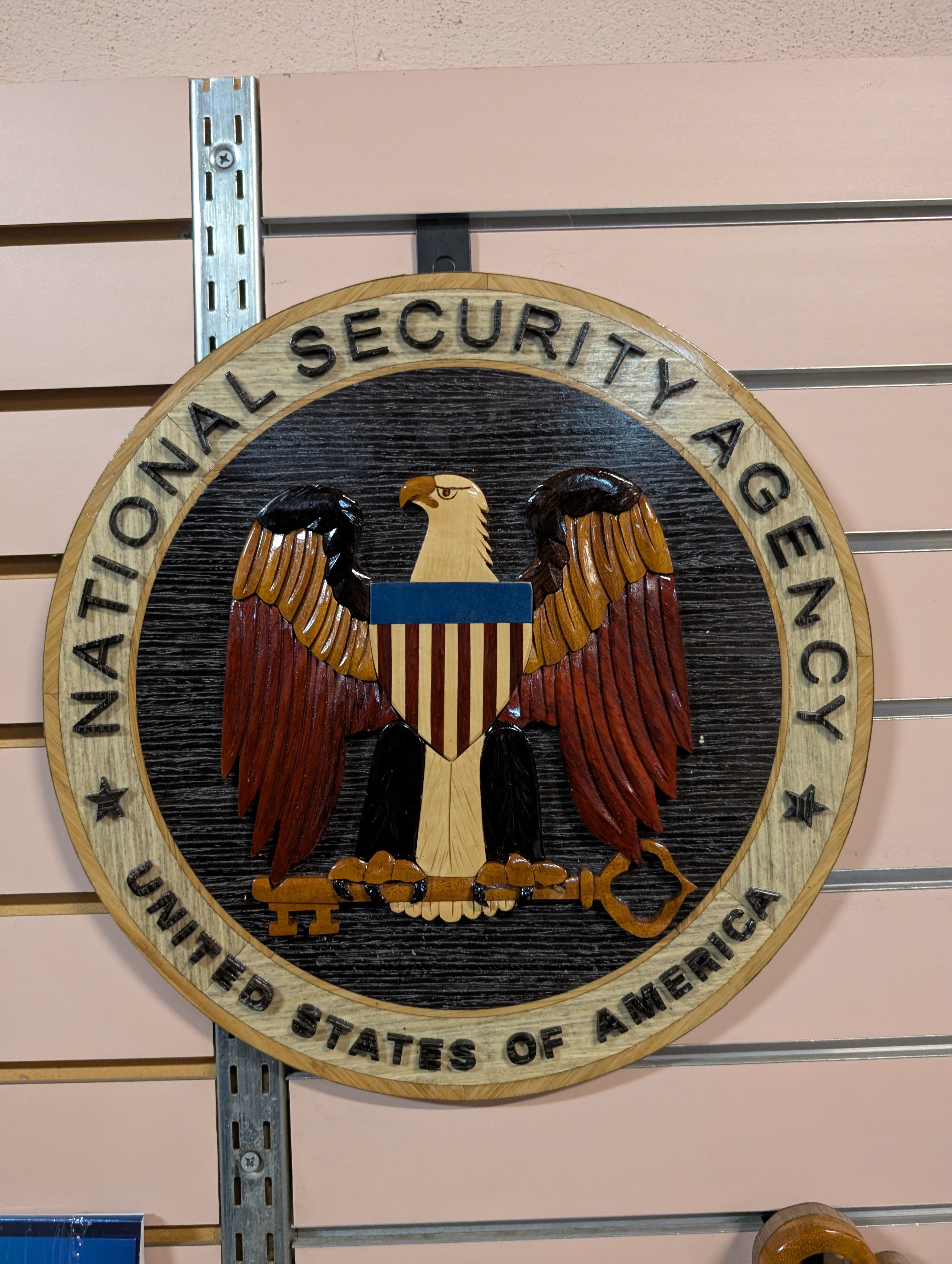 Vintage National Security Agency United States America Wood Wall Plaque Decor