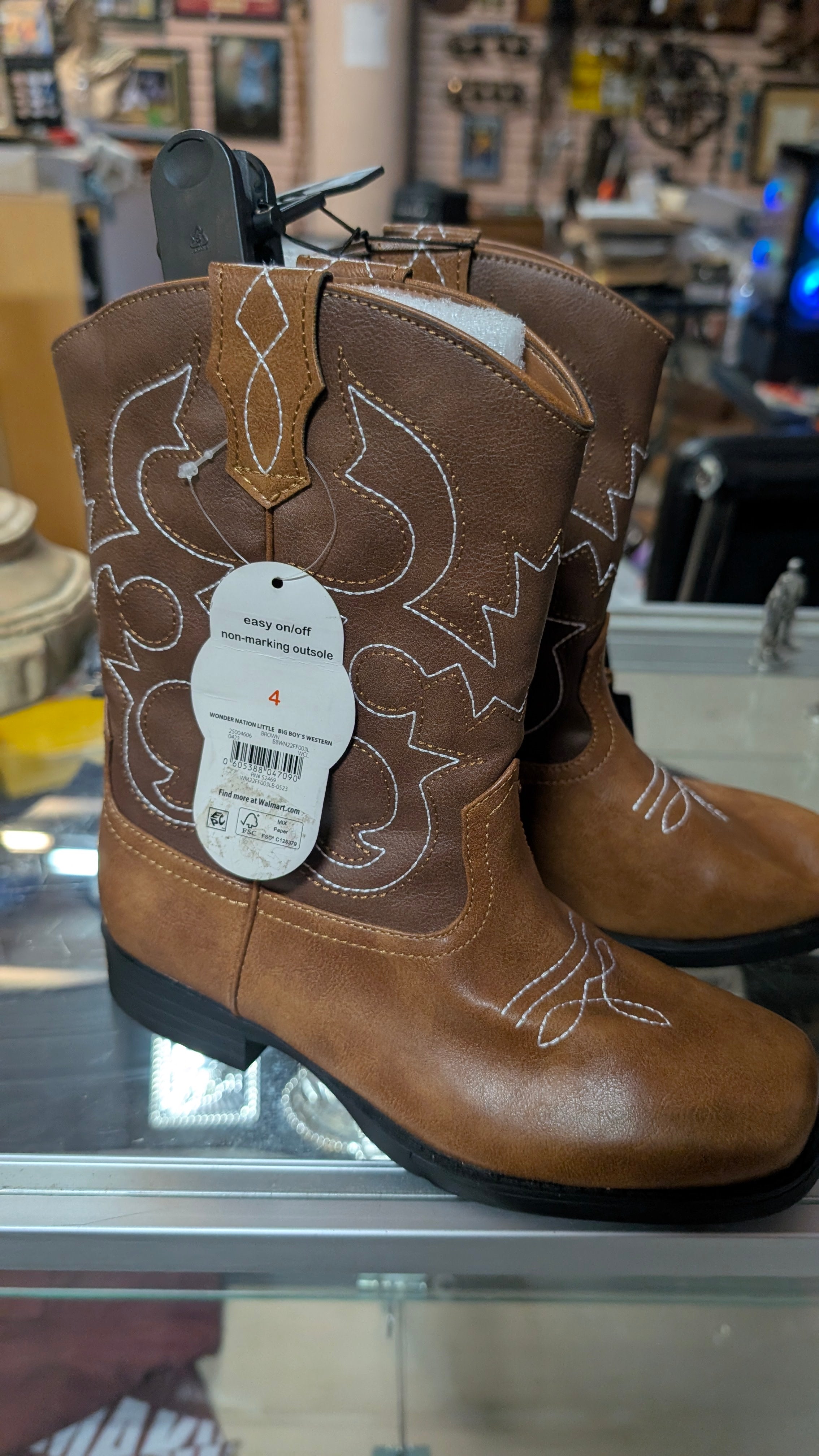 Wonder Nation Little Boys Western Boots Brown Size 4 New With Tags Kids Easy