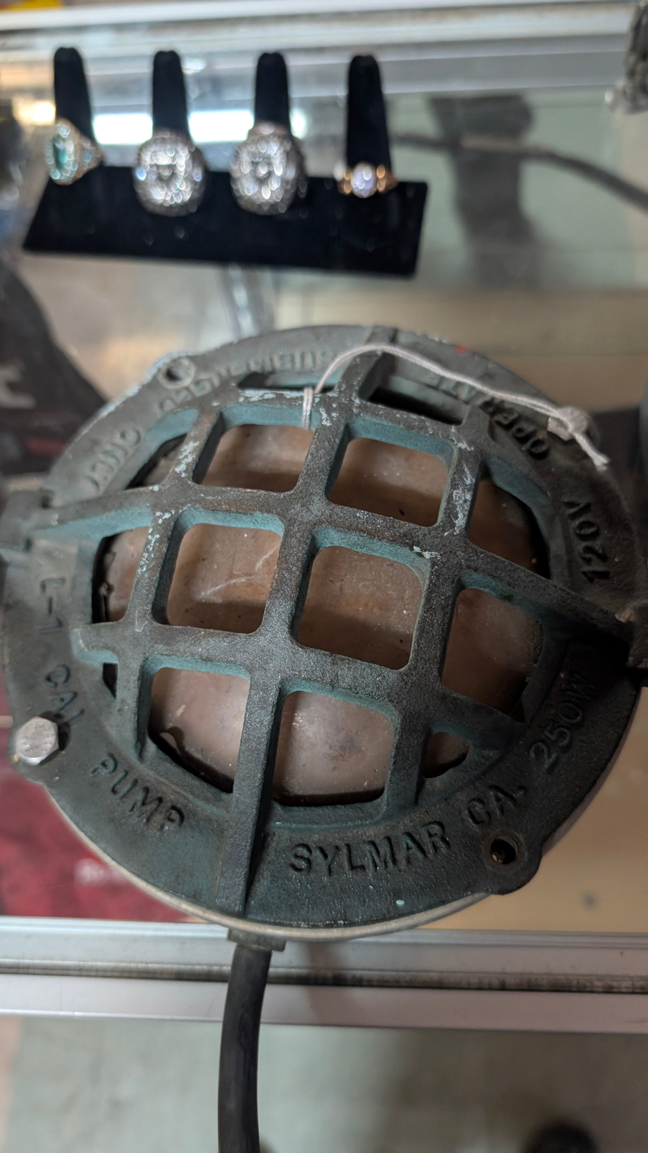 Vintage Industrial Submersible Cast Iron Pump Light Sylmar CA 120V 250W Decor