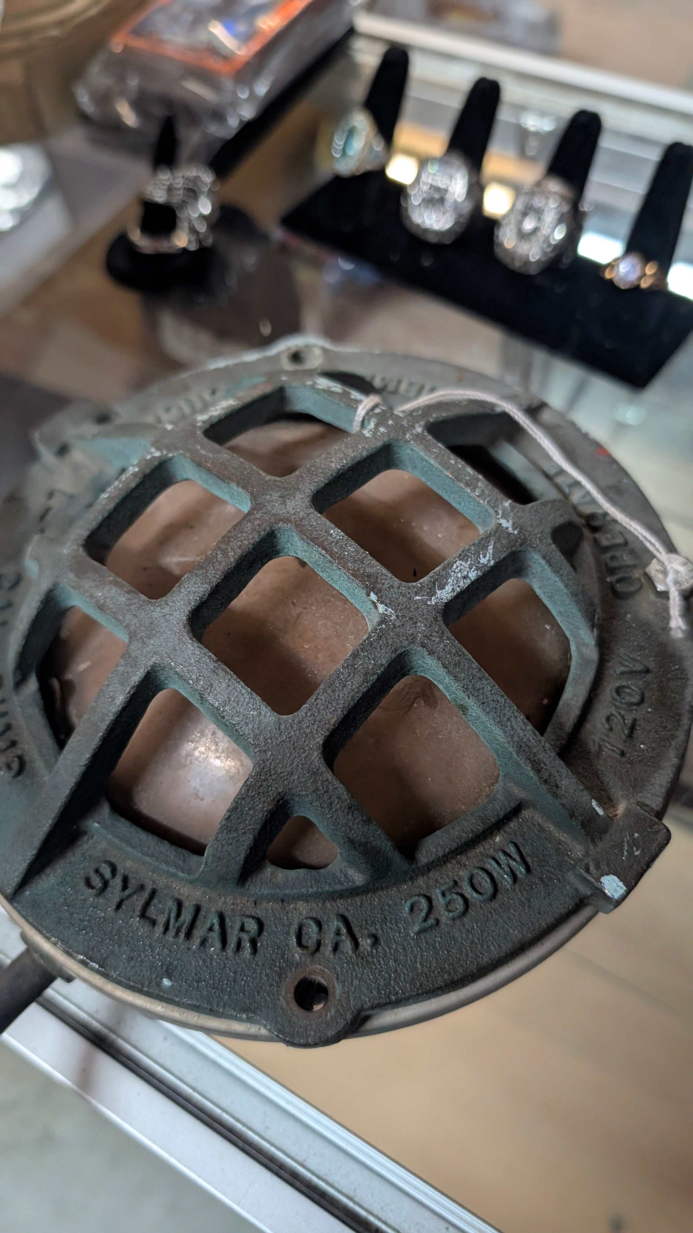 Vintage Industrial Submersible Cast Iron Pump Light Sylmar CA 120V 250W Decor
