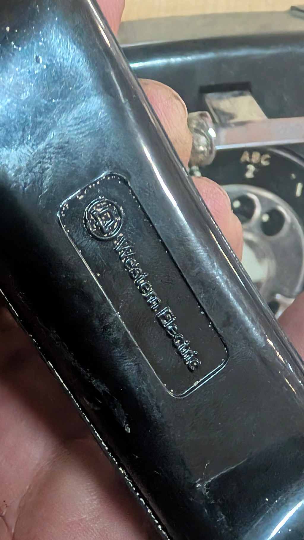 Vintage Western Electric Black Rotary Wall Telephone Bakelite Collectible Old
